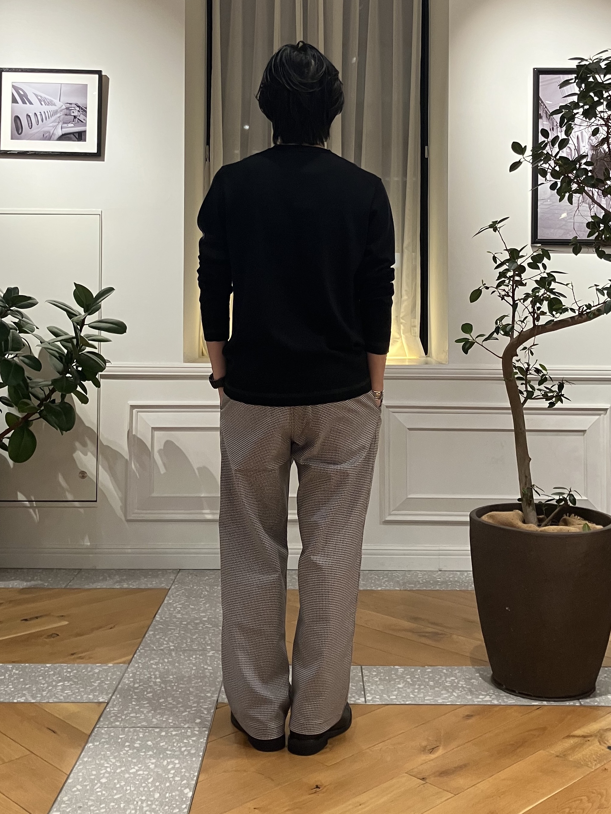 junyaさんの「DRESSTERIOR｜【ウォッシャブル】ファインメリノVネックニット」を使ったコーディネート