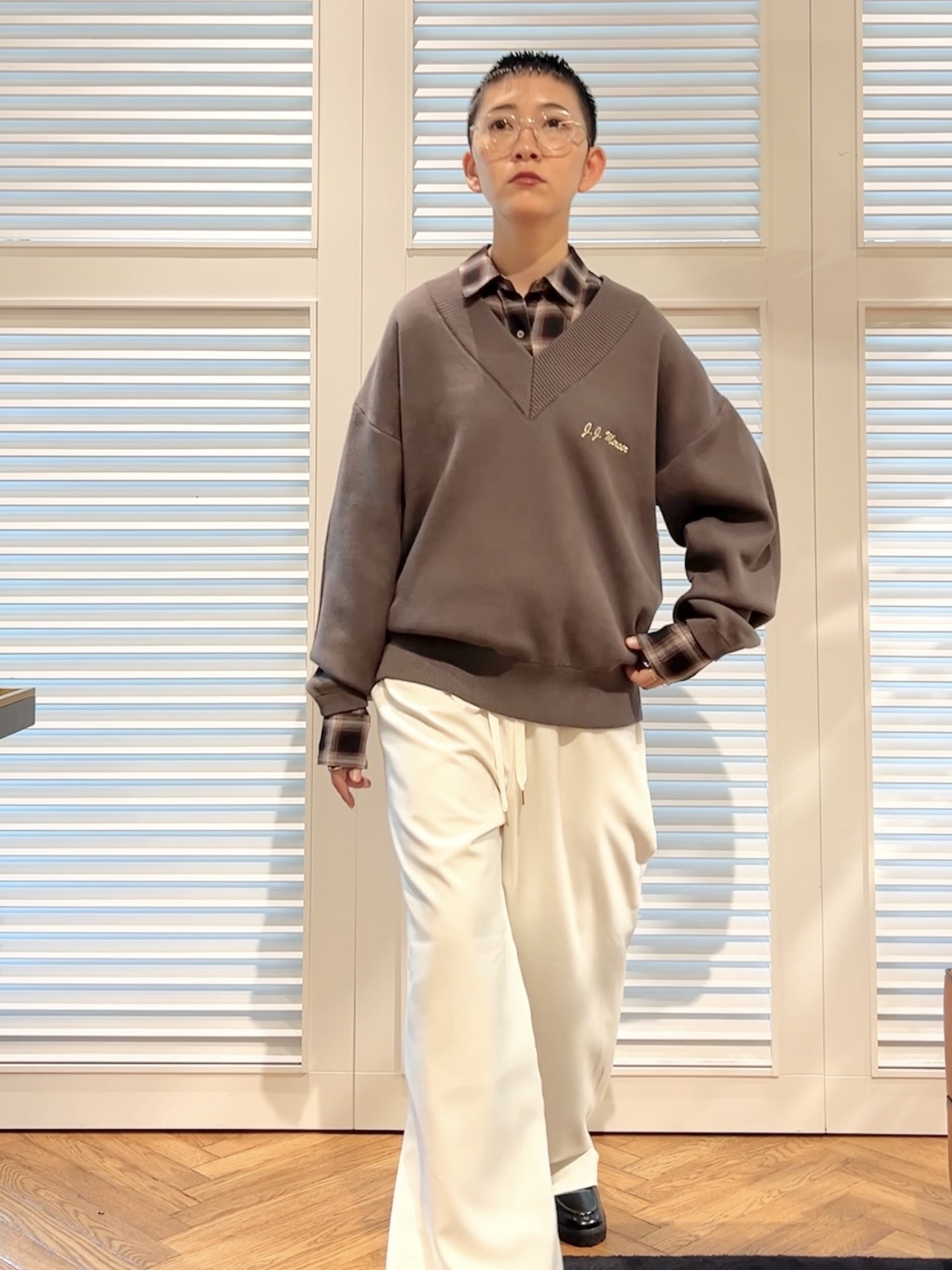 OCHIAIさんの「DRESSTERIOR｜【ウォッシャブル】ビエラオンブレチェックシャツ」を使ったコーディネート