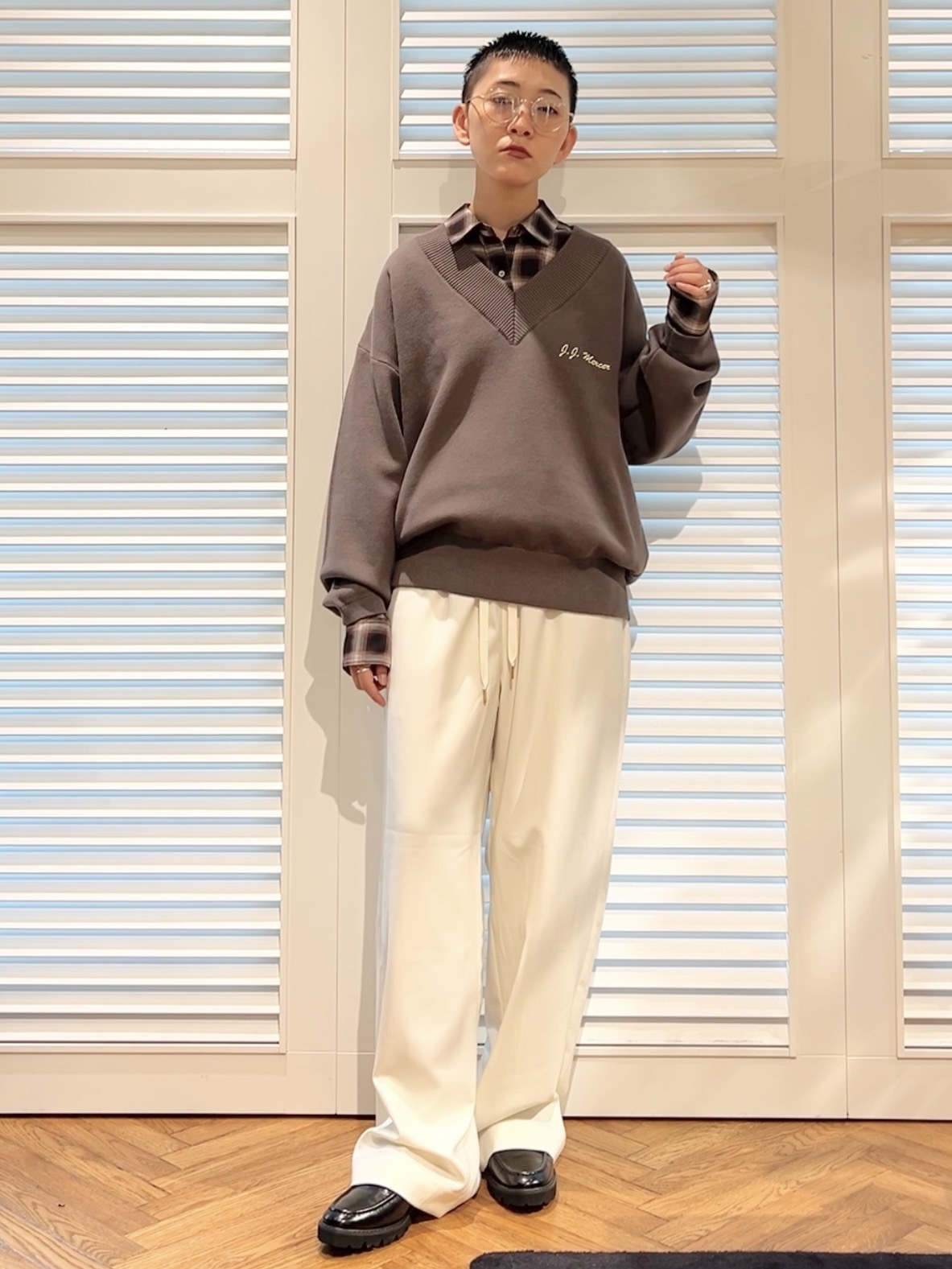 OCHIAIさんの「DRESSTERIOR｜【ウォッシャブル】ビエラオンブレチェックシャツ」を使ったコーディネート