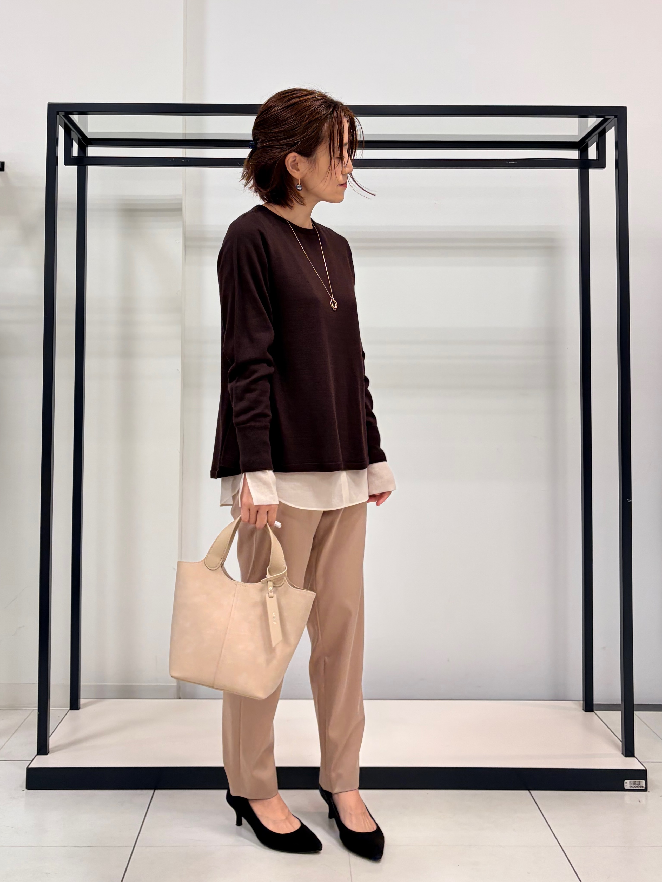 Mikiさんの「UNTITLED｜【きれいに体型カバー/8色展開】Aラインシルエットニットプルオーバー」を使ったコーディネート