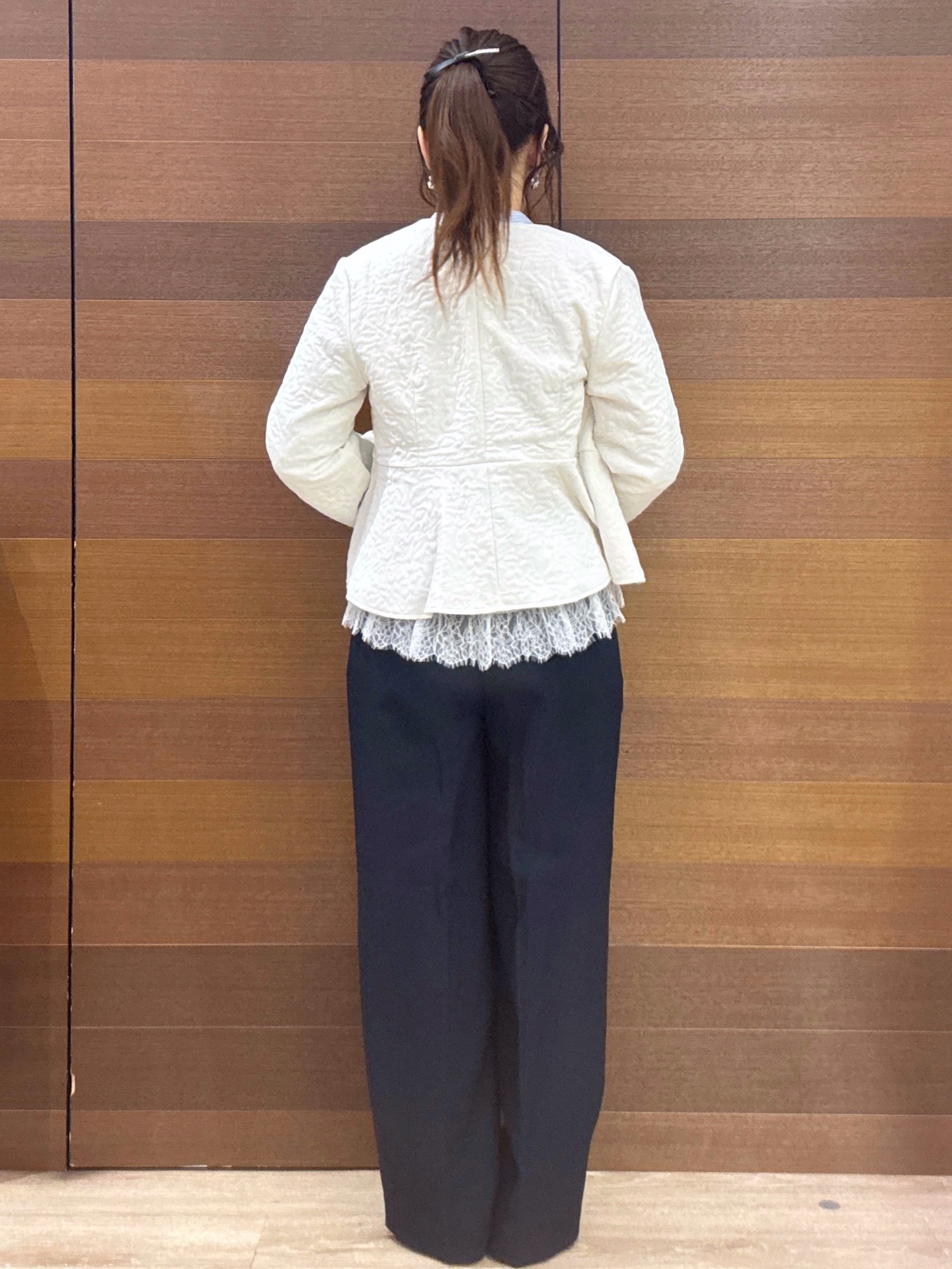 maichiさんの「OPAQUE.CLIP｜ジャカードノーカラーブルゾン【洗濯機OK】」を使ったコーディネート