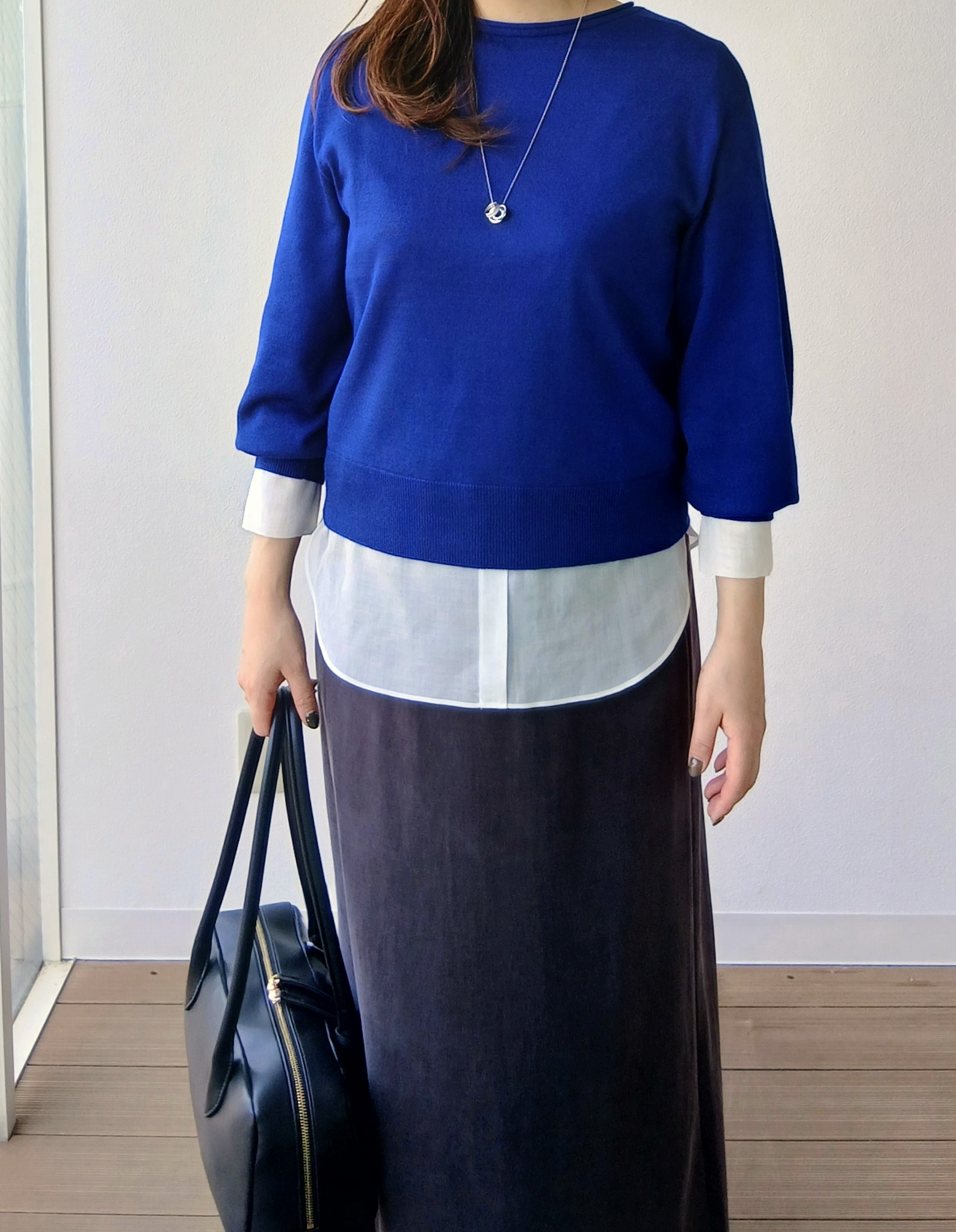 なみきさんの「UNTITLED｜【大人の抜け感/8色展開】ボリュームスリーブニットプルオーバー」を使ったコーディネート