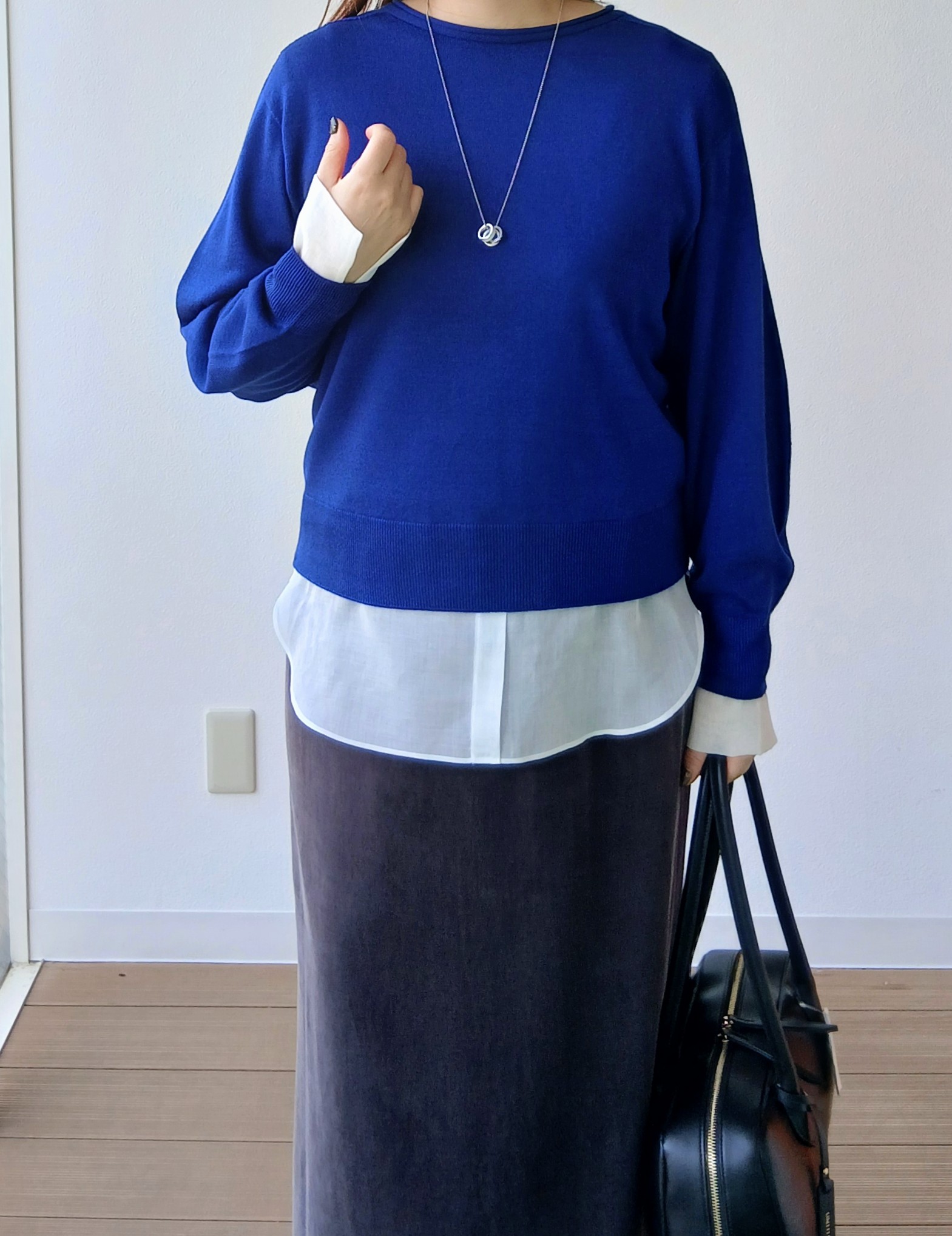 なみきさんの「UNTITLED｜【大人の抜け感/8色展開】ボリュームスリーブニットプルオーバー」を使ったコーディネート