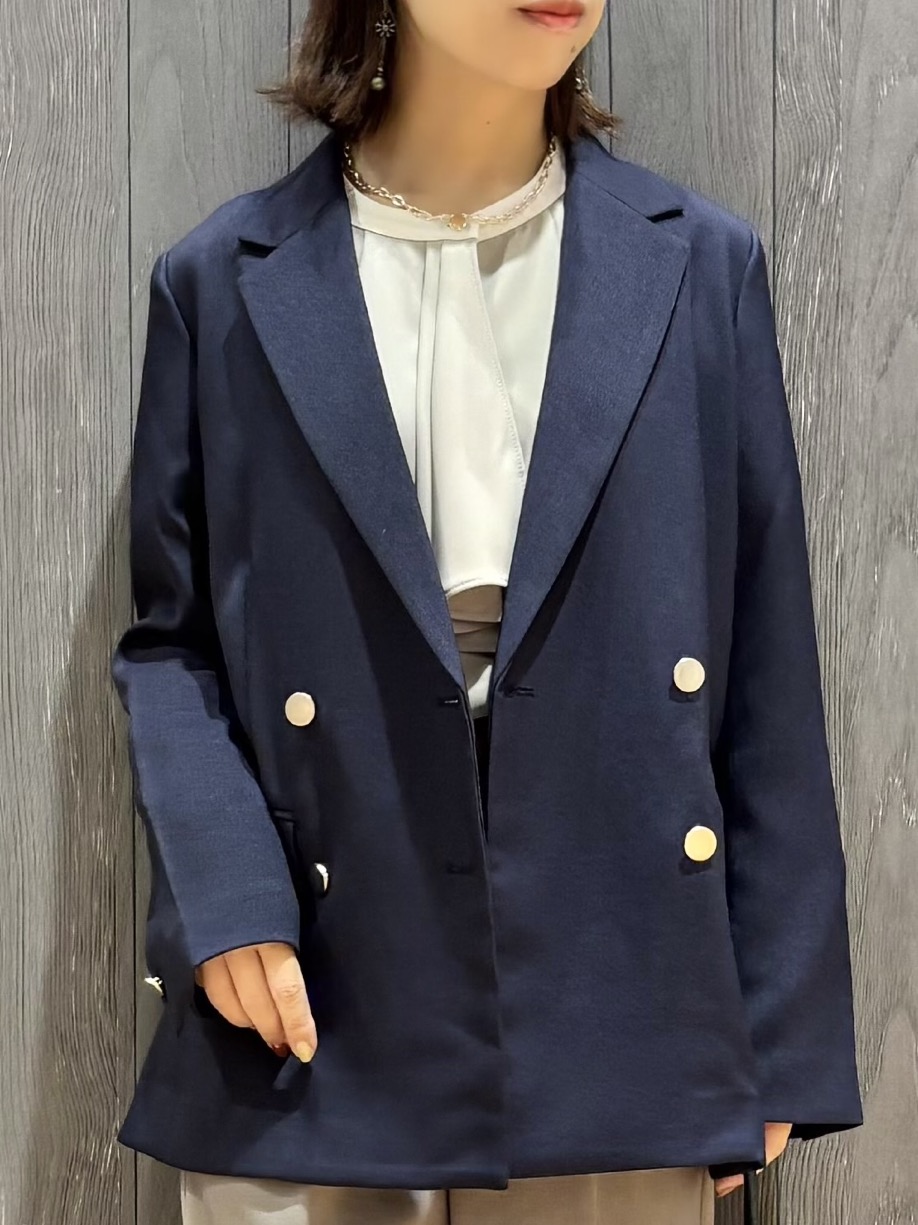 meiさんの「SHOO･LA･RUE｜【セットアップ可/通勤/洗濯機可/SS-LL】オンオフ使える ダブルブレストジャケット」を使ったコーディネート