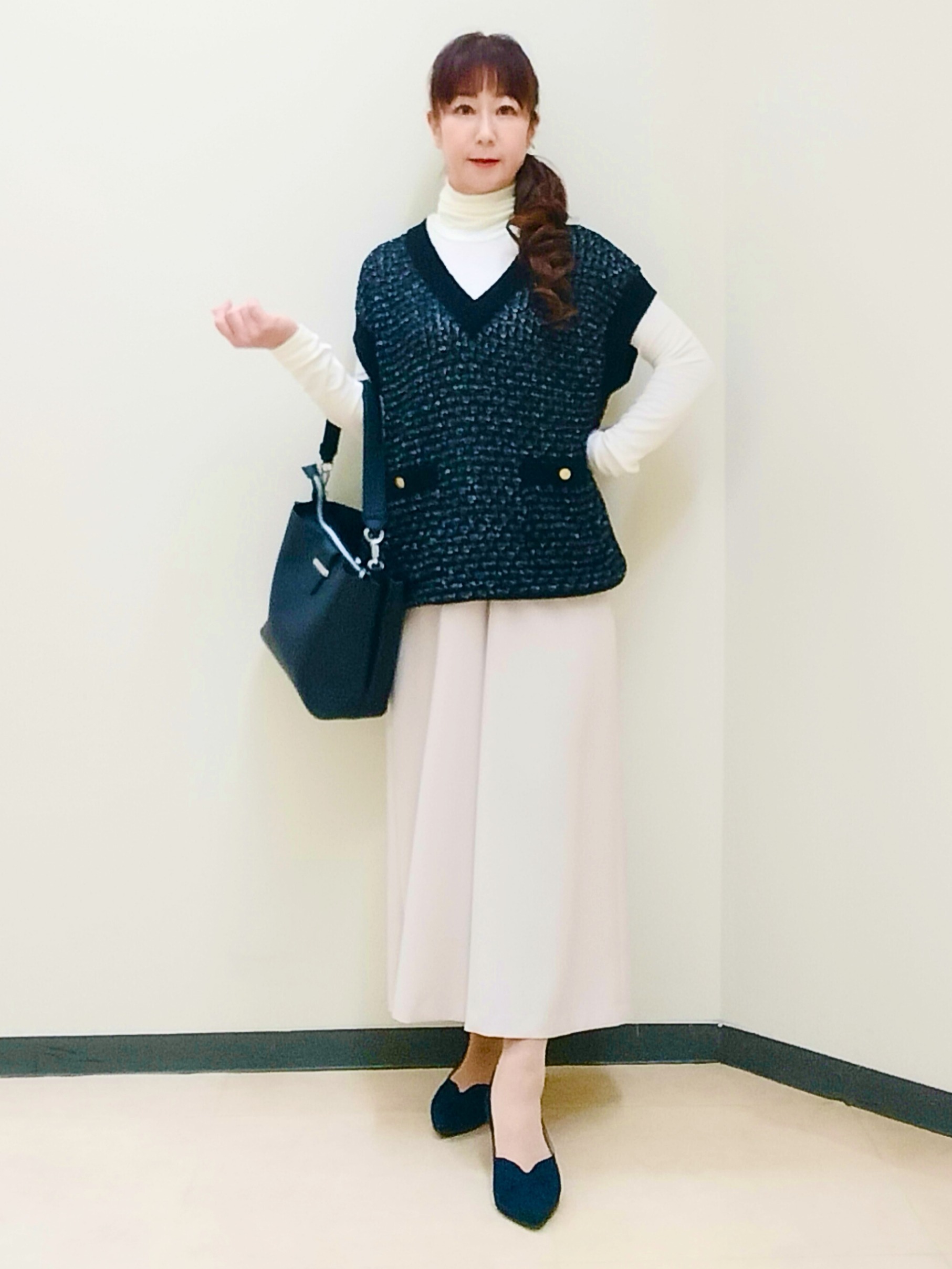 花さんの「Reflect｜【インナーに◎】タートルネックプルオーバー」を使ったコーディネート