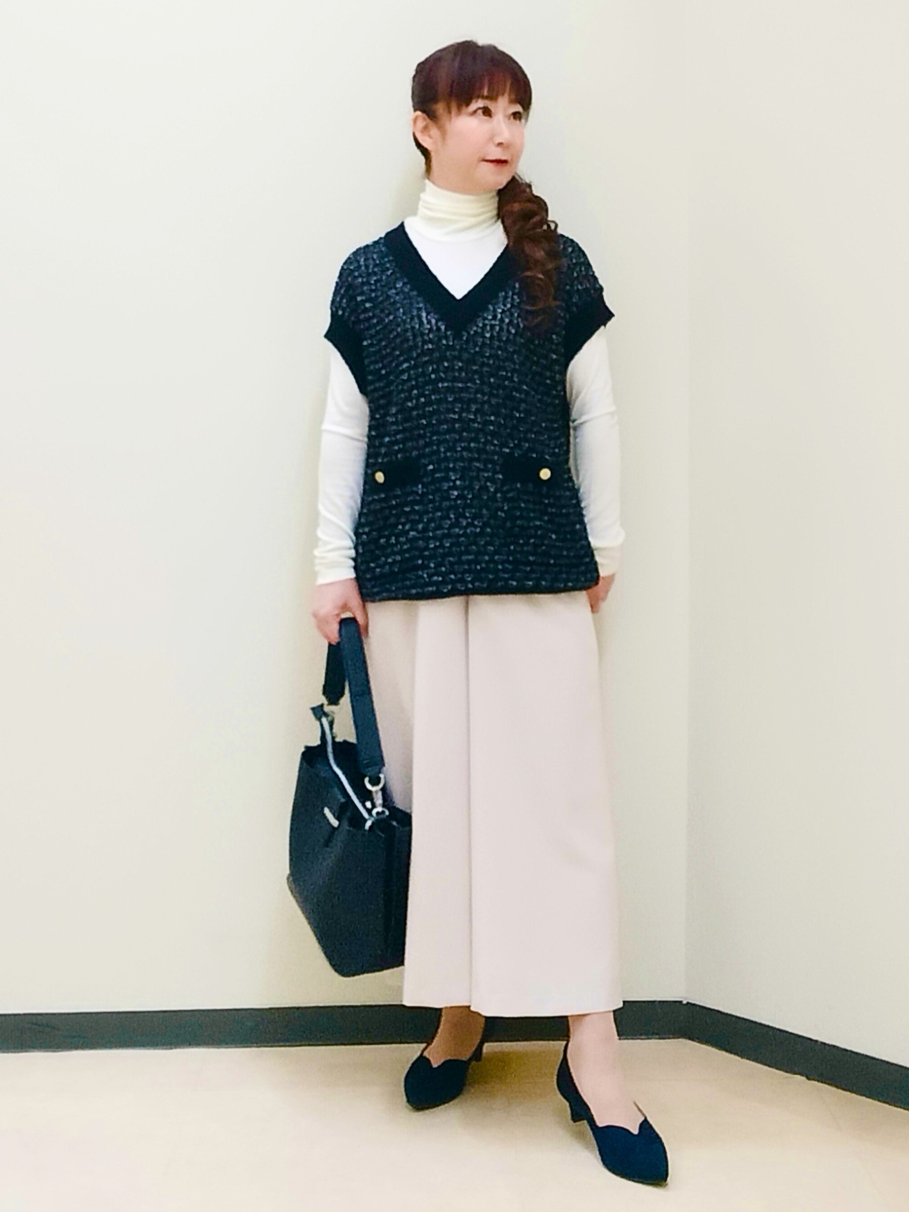 花さんの「Reflect｜【インナーに◎】タートルネックプルオーバー」を使ったコーディネート