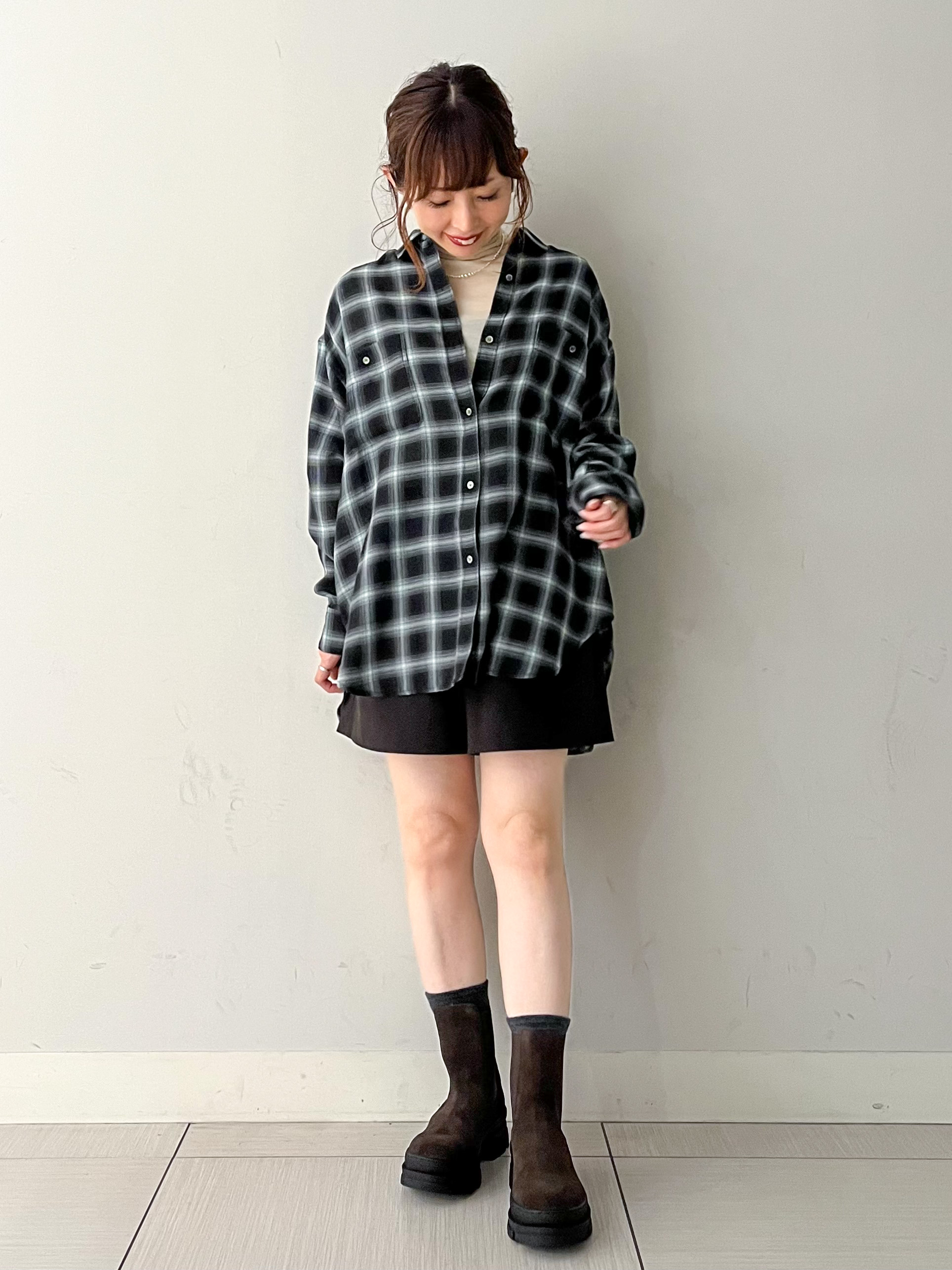 じゅんさんの「DRESSTERIOR｜【ウォッシャブル】ビエラオンブレチェックシャツ」を使ったコーディネート