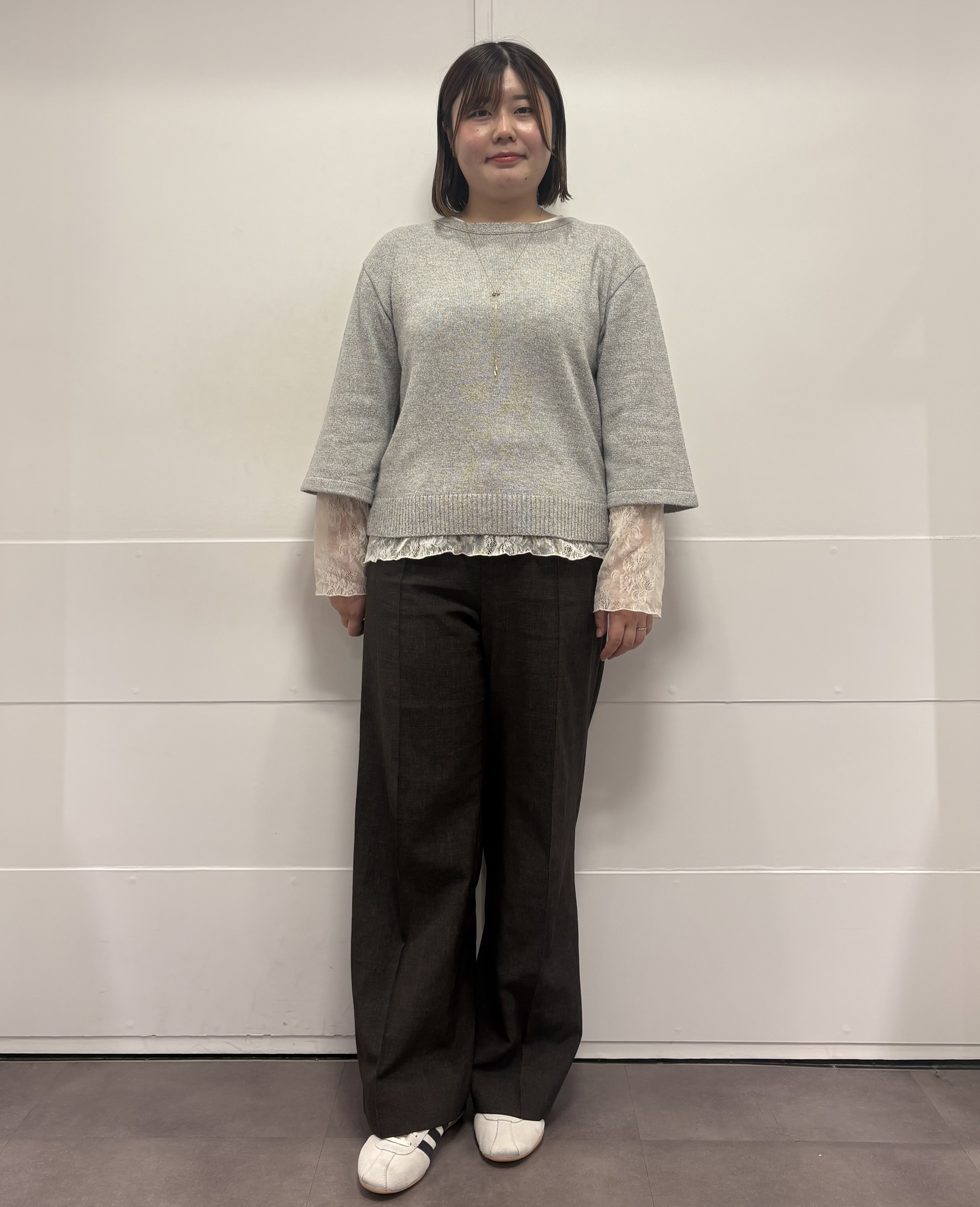 MIさんの「UNTITLED｜【アンサンブル可/手洗い可】杢調プルオーバーニット」を使ったコーディネート