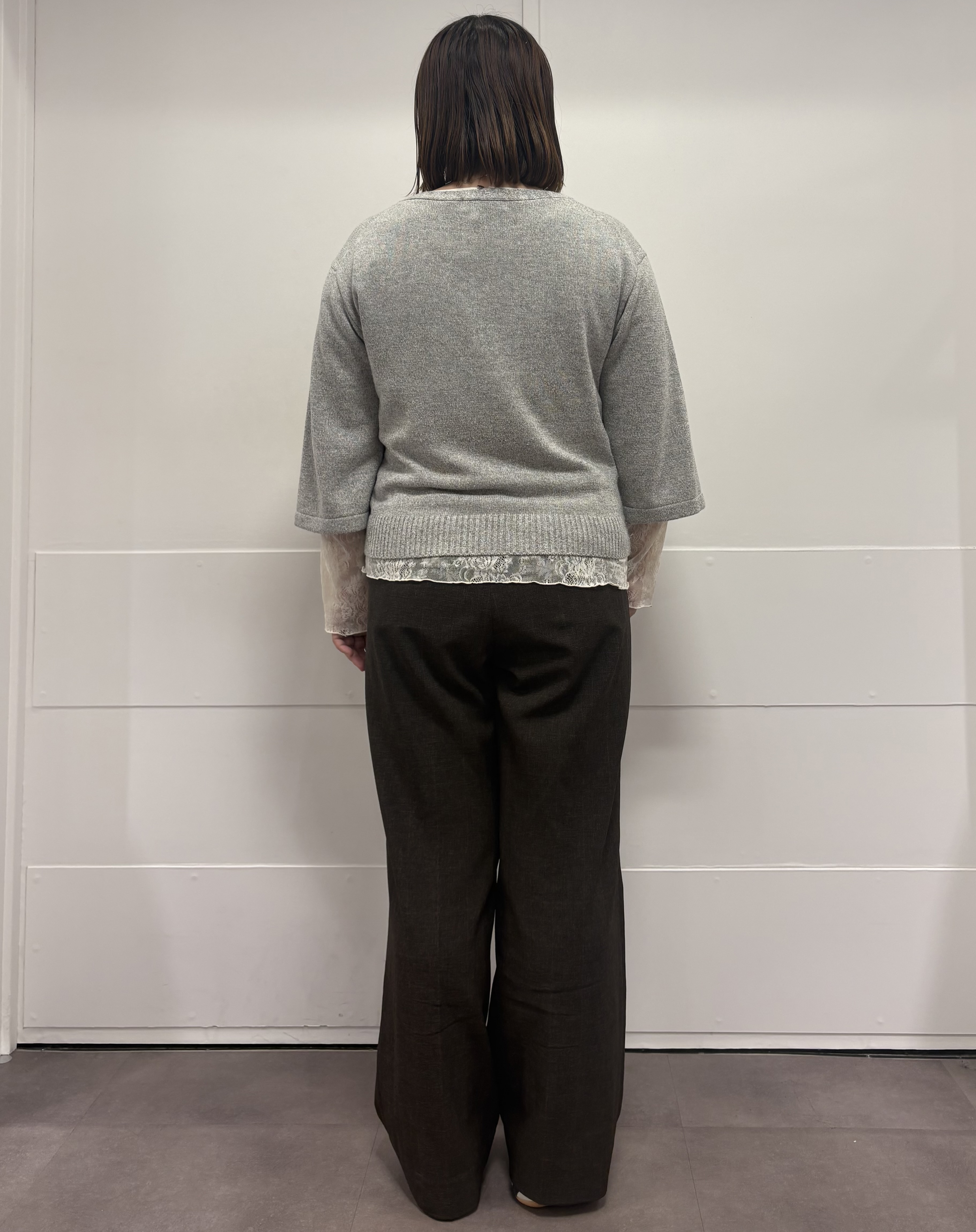 MIさんの「UNTITLED｜【アンサンブル可/手洗い可】杢調プルオーバーニット」を使ったコーディネート