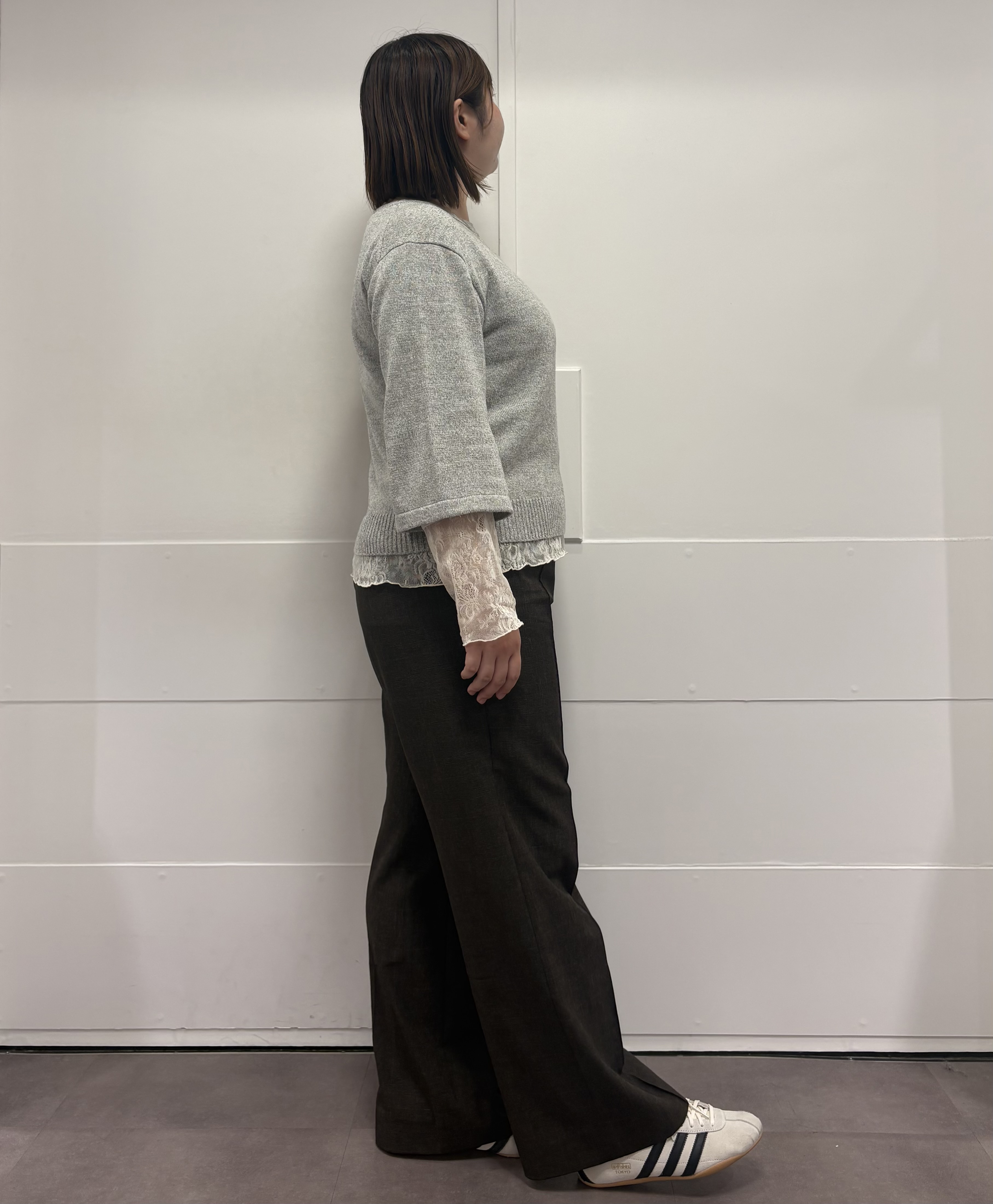 MIさんの「UNTITLED｜【アンサンブル可/手洗い可】杢調プルオーバーニット」を使ったコーディネート