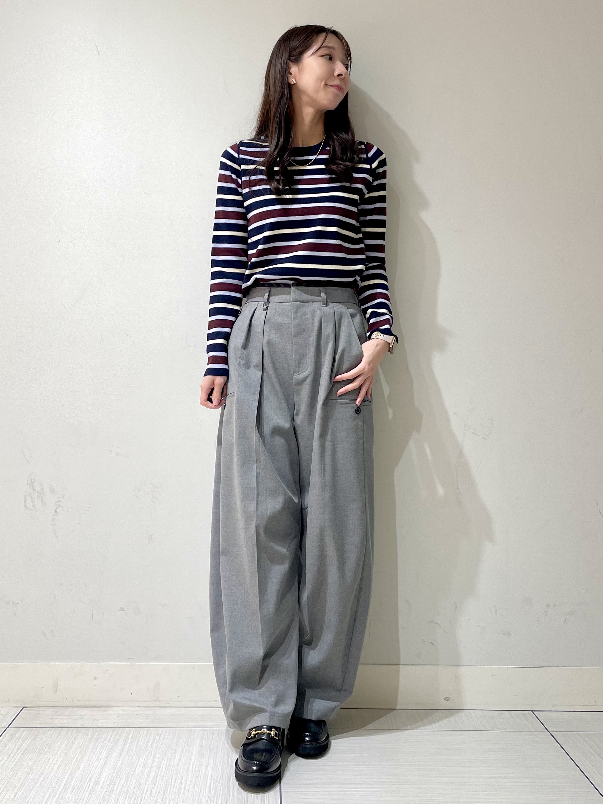 ことさんの「DRESSTERIOR｜ストレッチ フルニードルボーダーニット」を使ったコーディネート