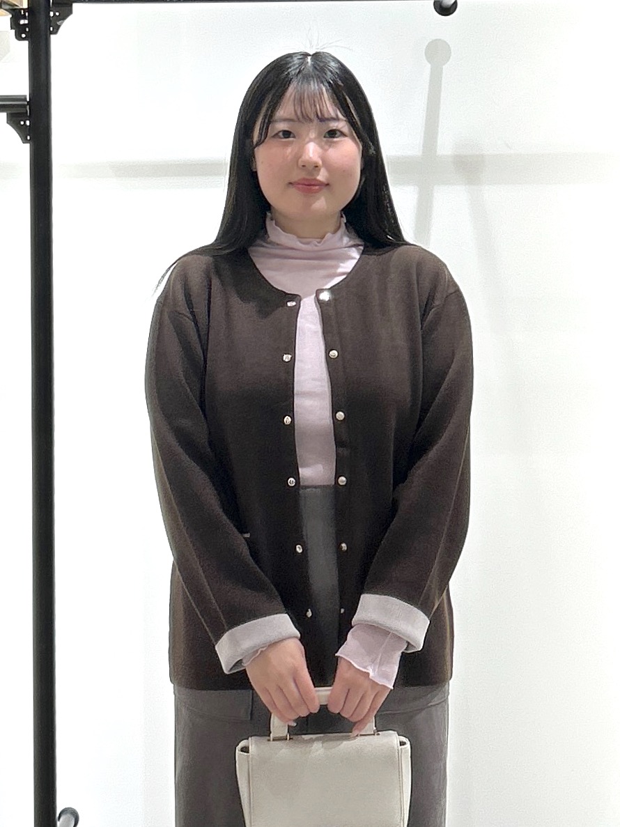 sayaさんの「OPAQUE.CLIP｜スナップボタン 配色ニットカーディガン【洗濯機OK】」を使ったコーディネート