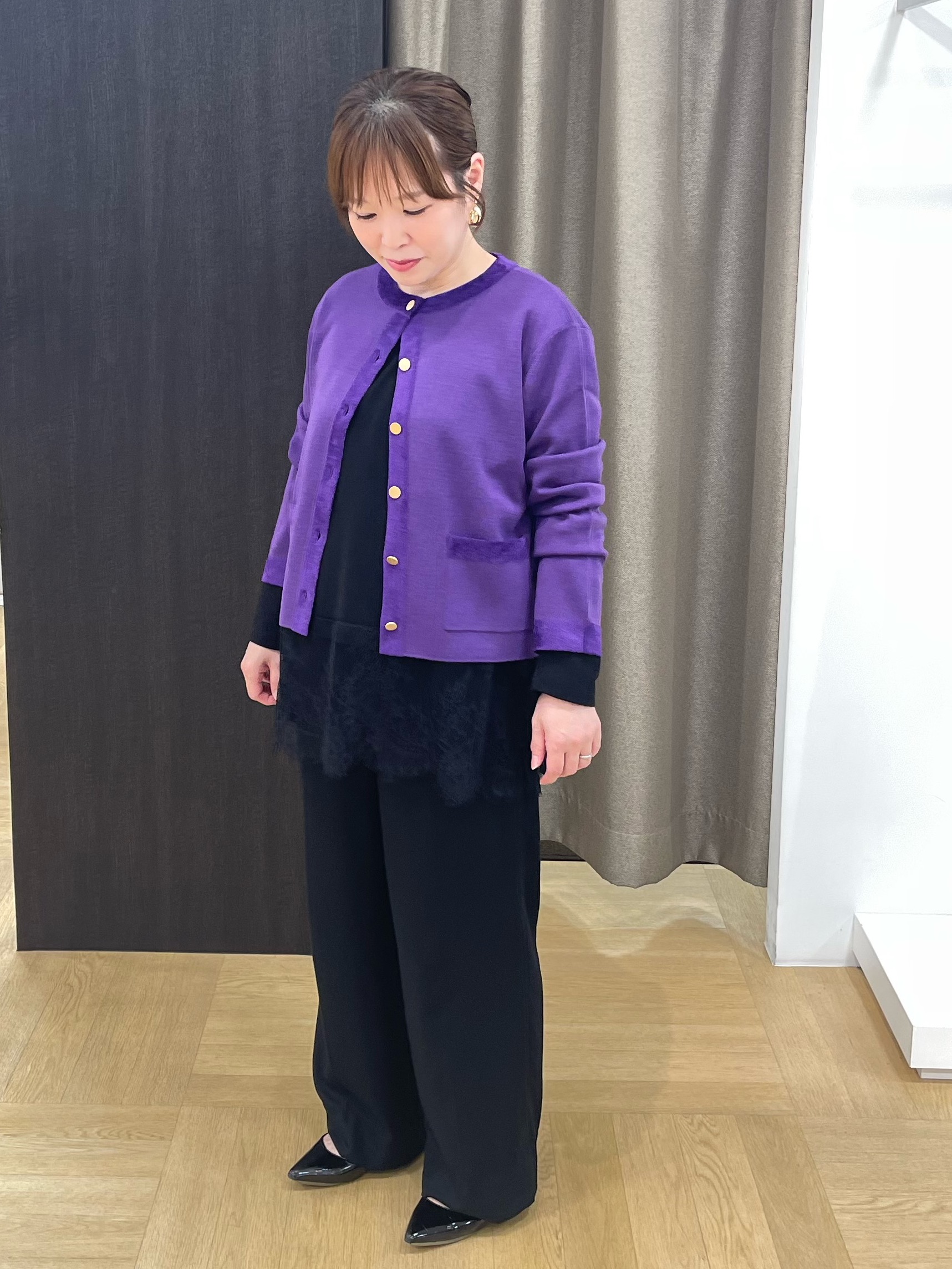 ヒロさんの「UNTITLED｜【アンサンブル可/ジャケットライク】モールラインカーディガン」を使ったコーディネート