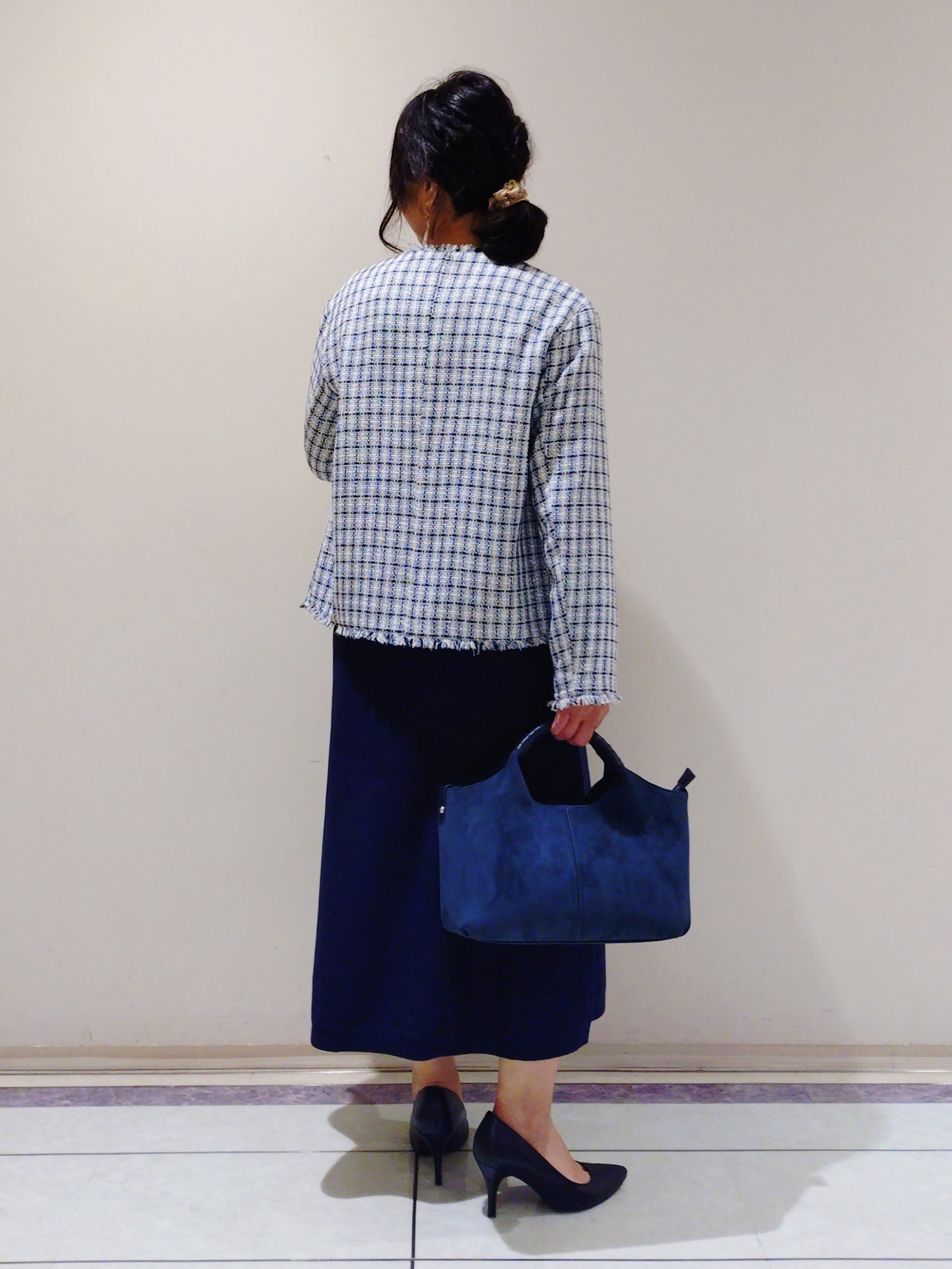 TOMOMIさんの「INDIVI｜【一着でコーデ完成！】ニットコンビ 美スタイルワンピース」を使ったコーディネート