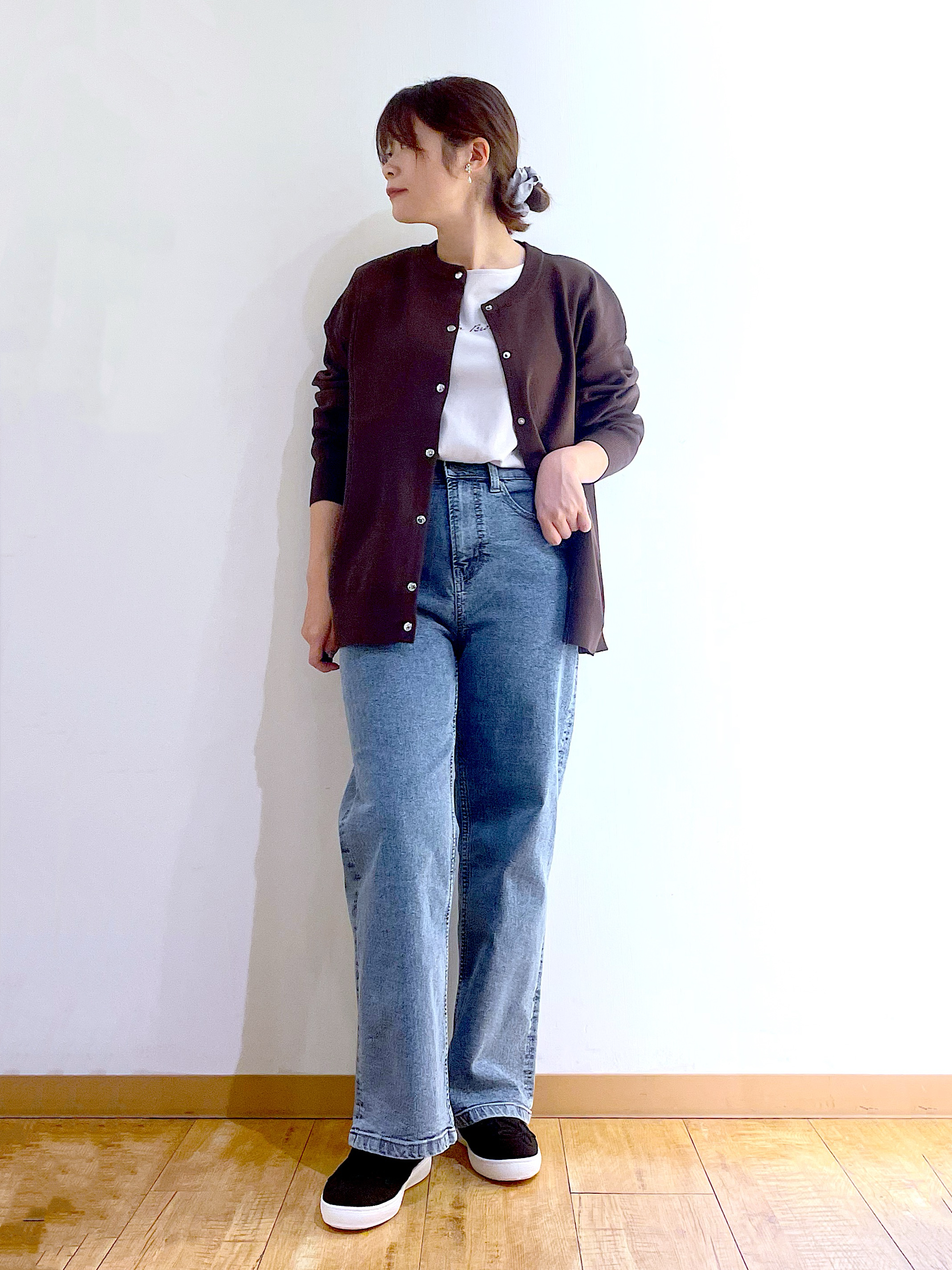 かのさんの「SHOO･LA･RUE｜【セットアップ可/洗濯機可】軽やかに羽織れる スポンディッシュ ニットカーディガン」を使ったコーディネート