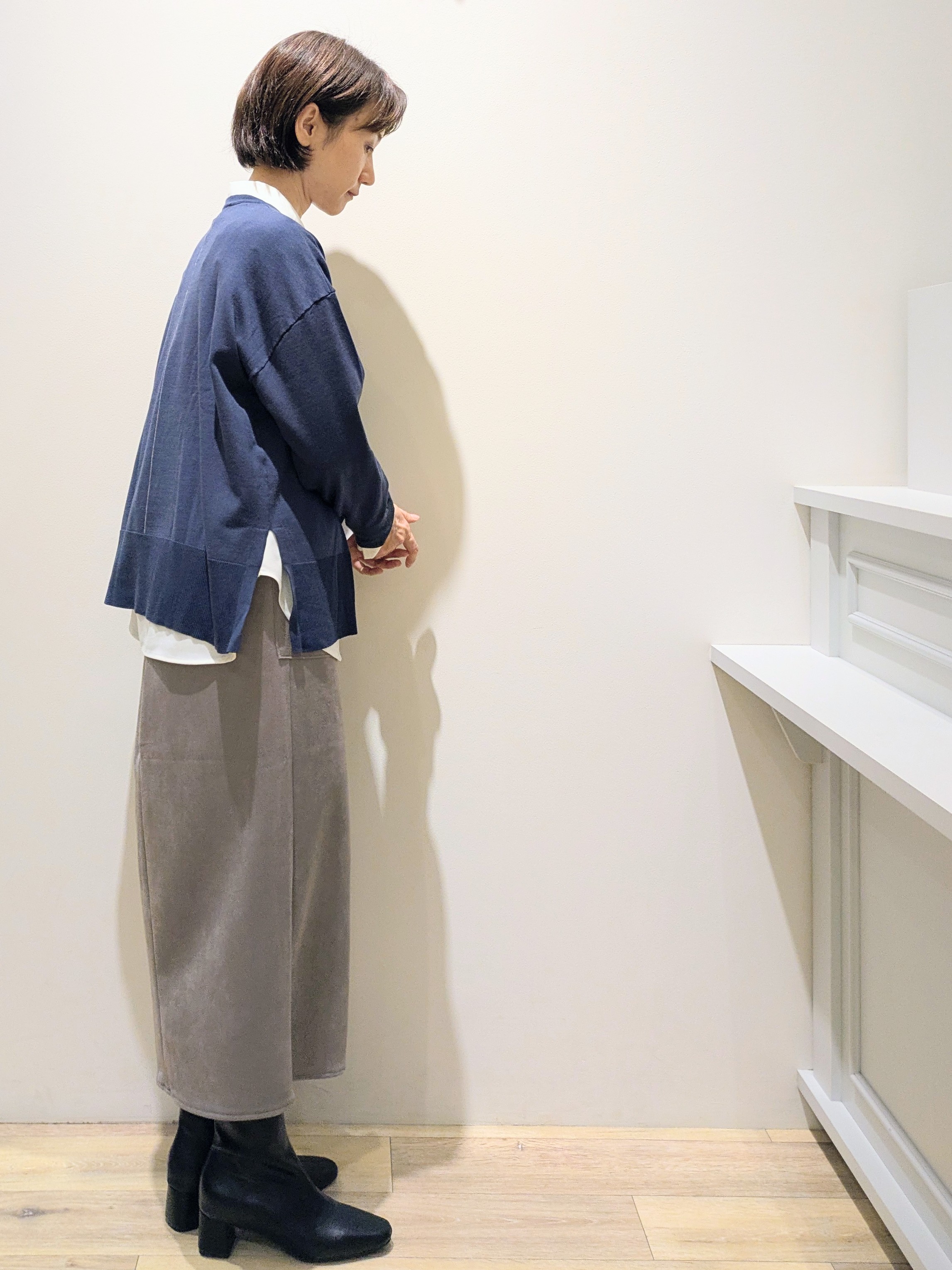 miuraさんの「OPAQUE.CLIP｜リラクシークルーニット【洗濯機OK】」を使ったコーディネート