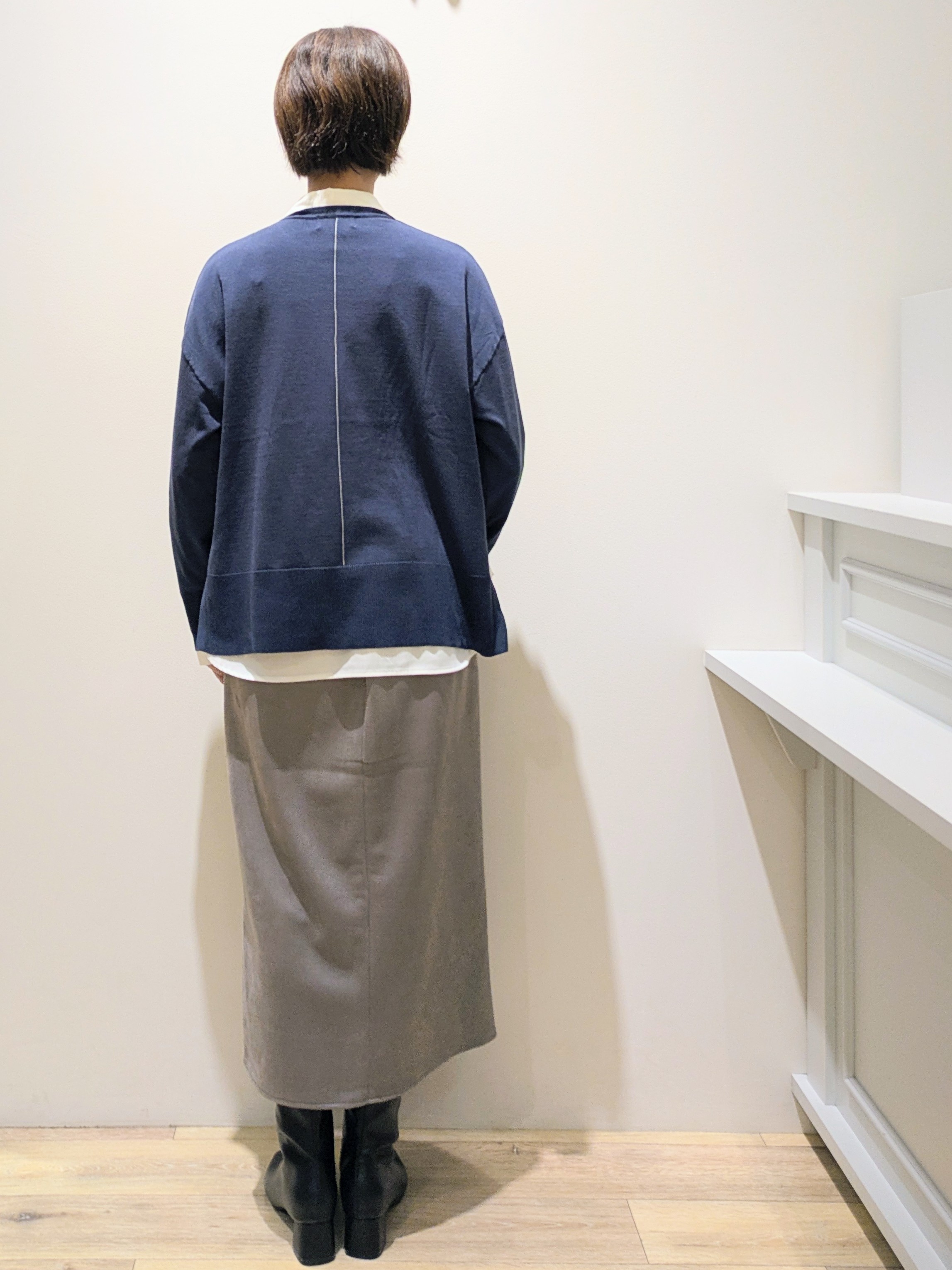 miuraさんの「OPAQUE.CLIP｜リラクシークルーニット【洗濯機OK】」を使ったコーディネート