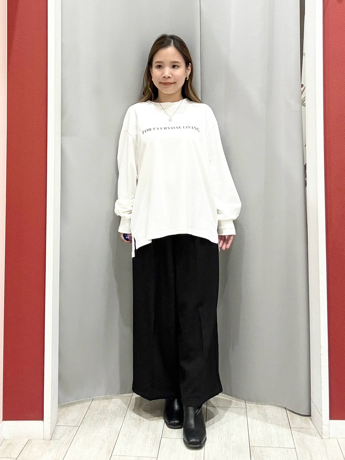 shioさんの「SHOO･LA･RUE｜【S-LL】洗濯後しわになりにくい 麻調リブブルゾン」を使ったコーディネート