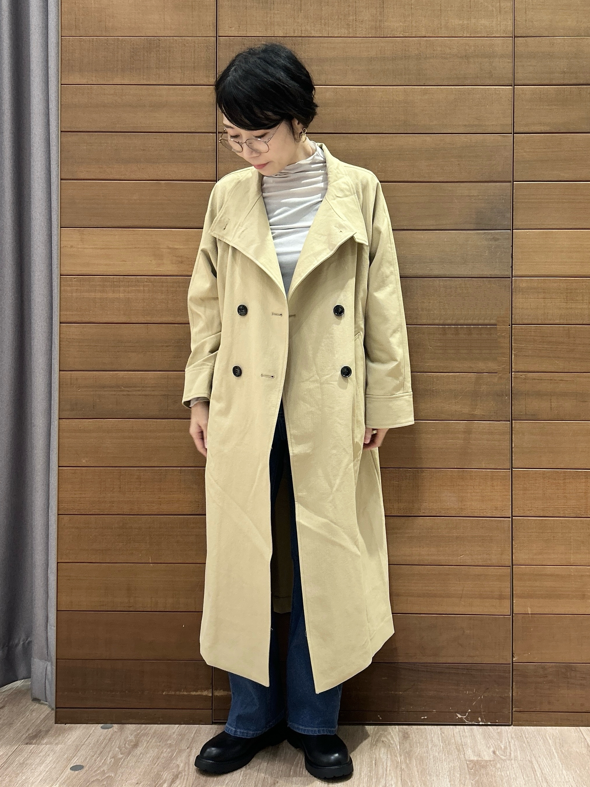 ゆうあさんの「OPAQUE.CLIP｜スタンドロングコート【軽量／洗える】」を使ったコーディネート