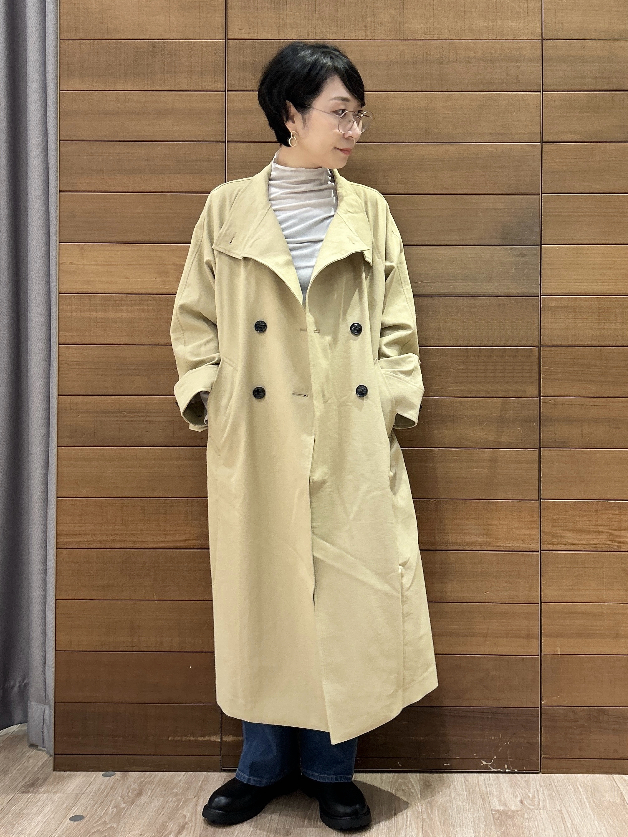 ゆうあさんの「OPAQUE.CLIP｜スタンドロングコート【軽量／洗える】」を使ったコーディネート
