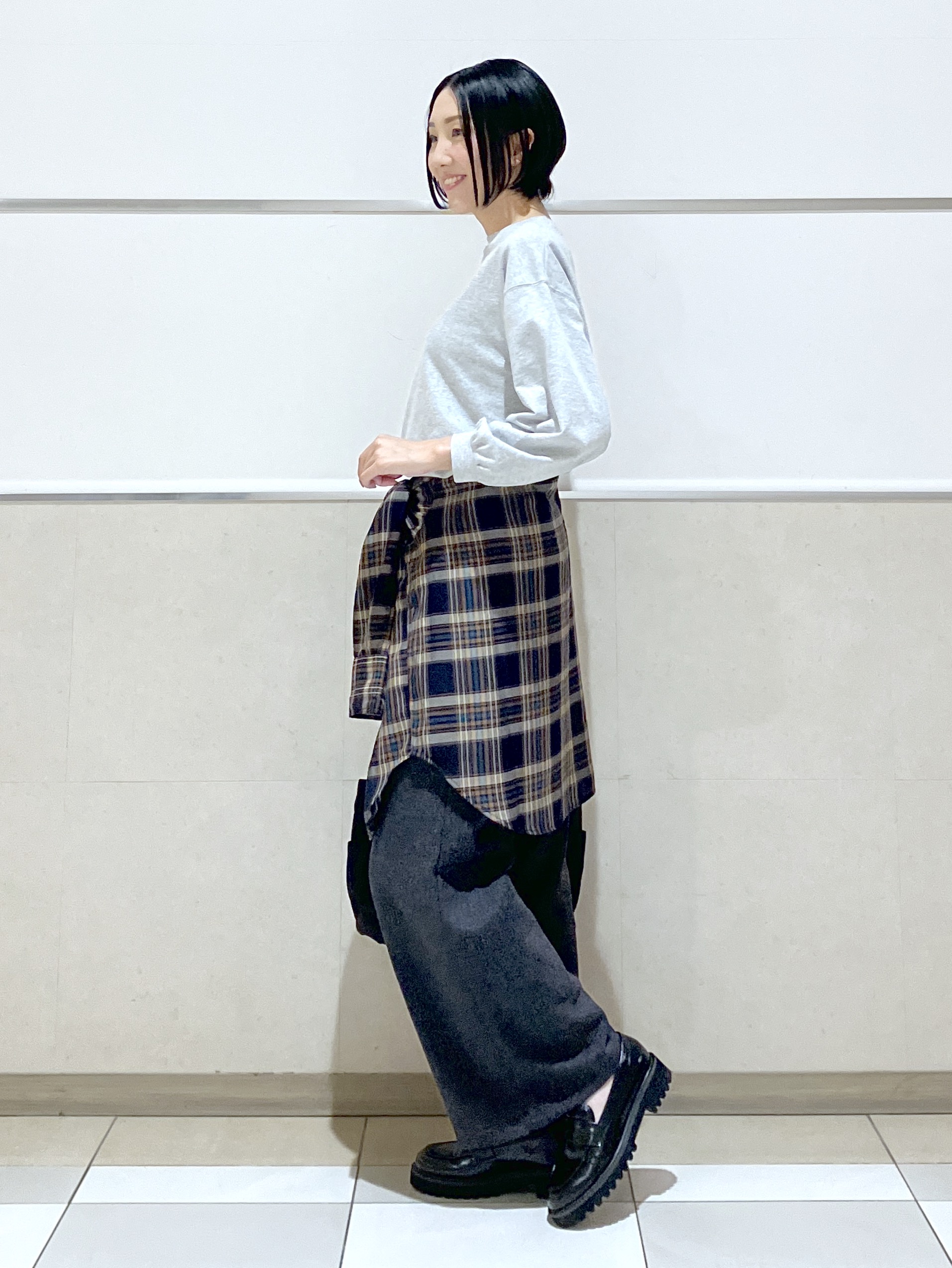eriko さんの「Dessin｜【洗える/7色展開/XS-L】バックヘンリーミニ裏毛 長袖」を使ったコーディネート