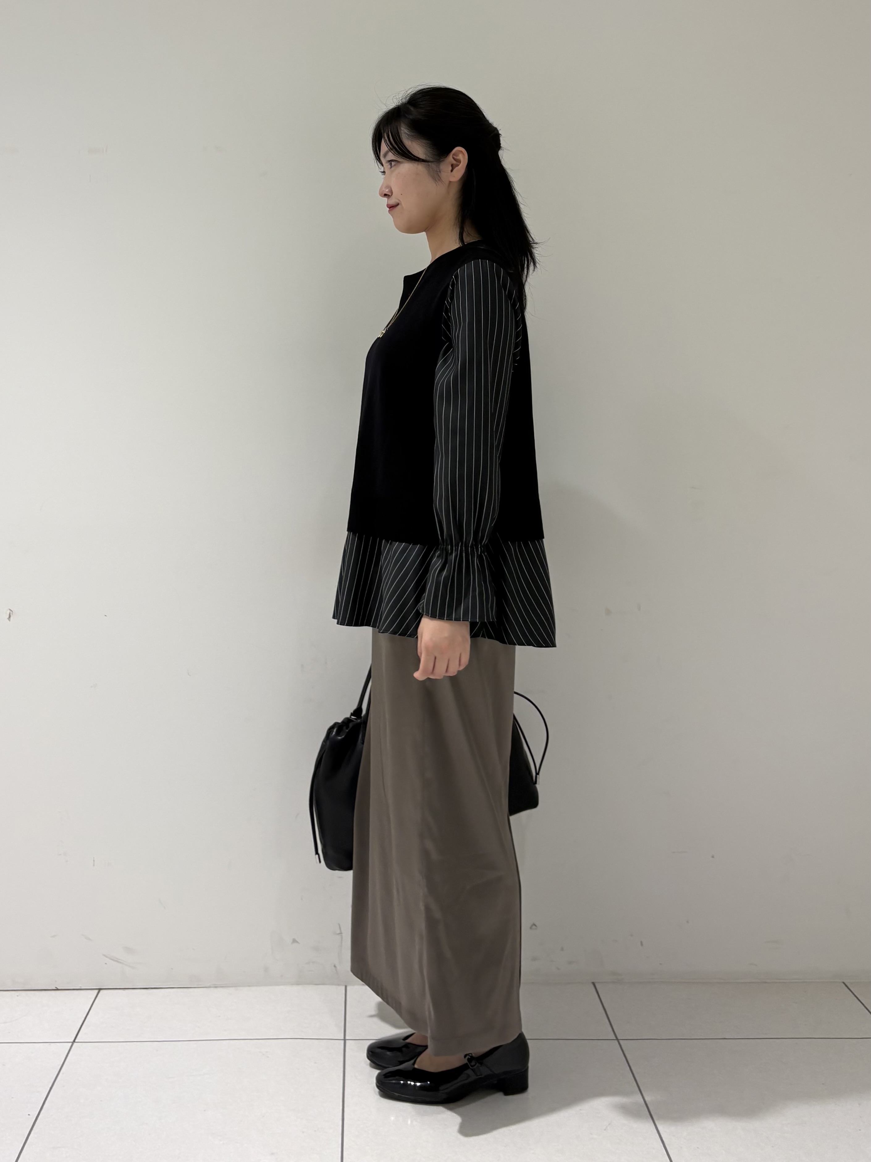 momokoさんの「INDIVI｜【洗える／1枚でコーデ完成】重ね着風ニットトップス」を使ったコーディネート