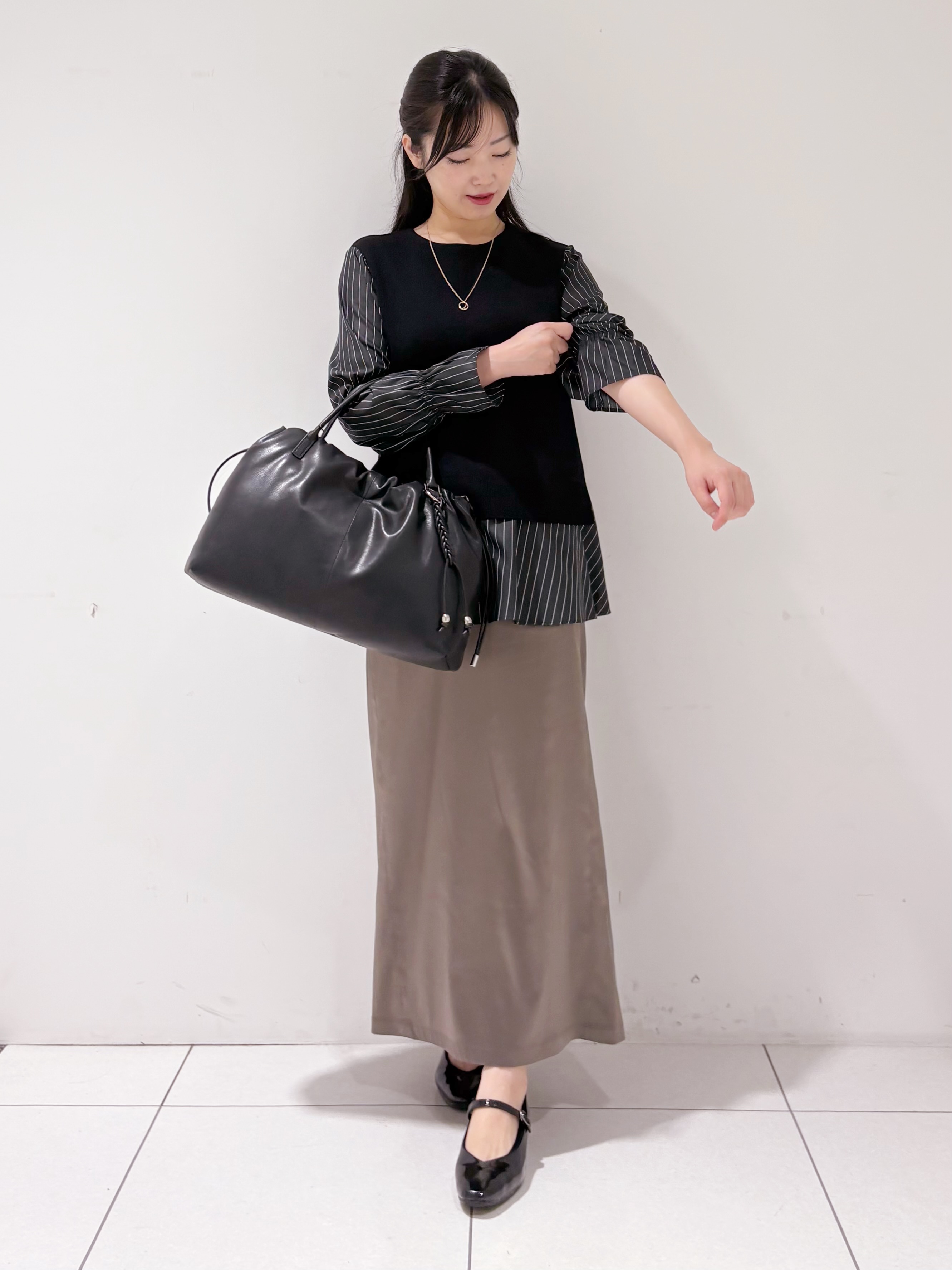 momokoさんの「INDIVI｜【洗える／1枚でコーデ完成】重ね着風ニットトップス」を使ったコーディネート