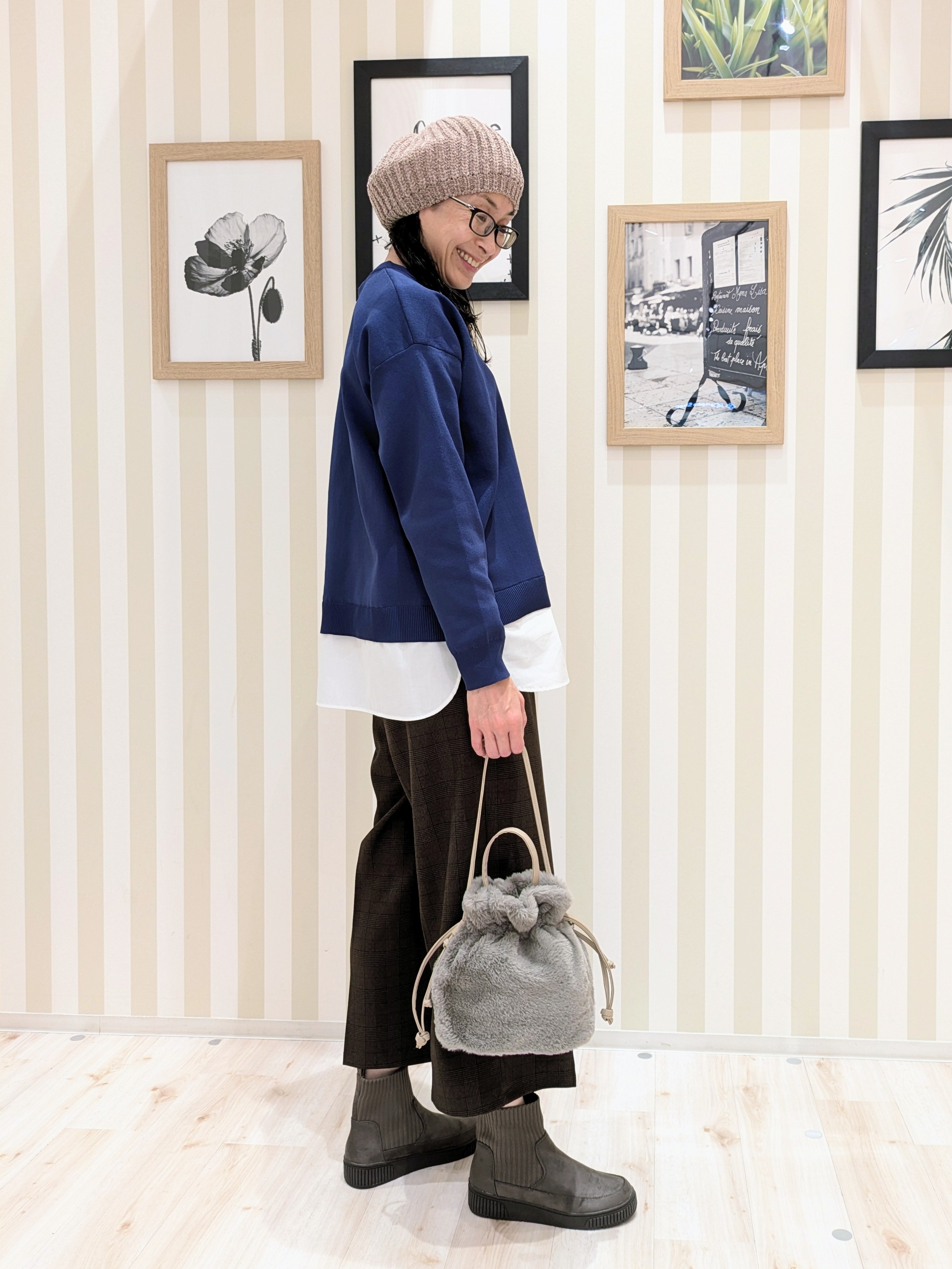 Mikiさんの「SHOO･LA･RUE｜【S-LL】着るだけできまる シャツレイヤード風 スポンディッシュニット」を使ったコーディネート