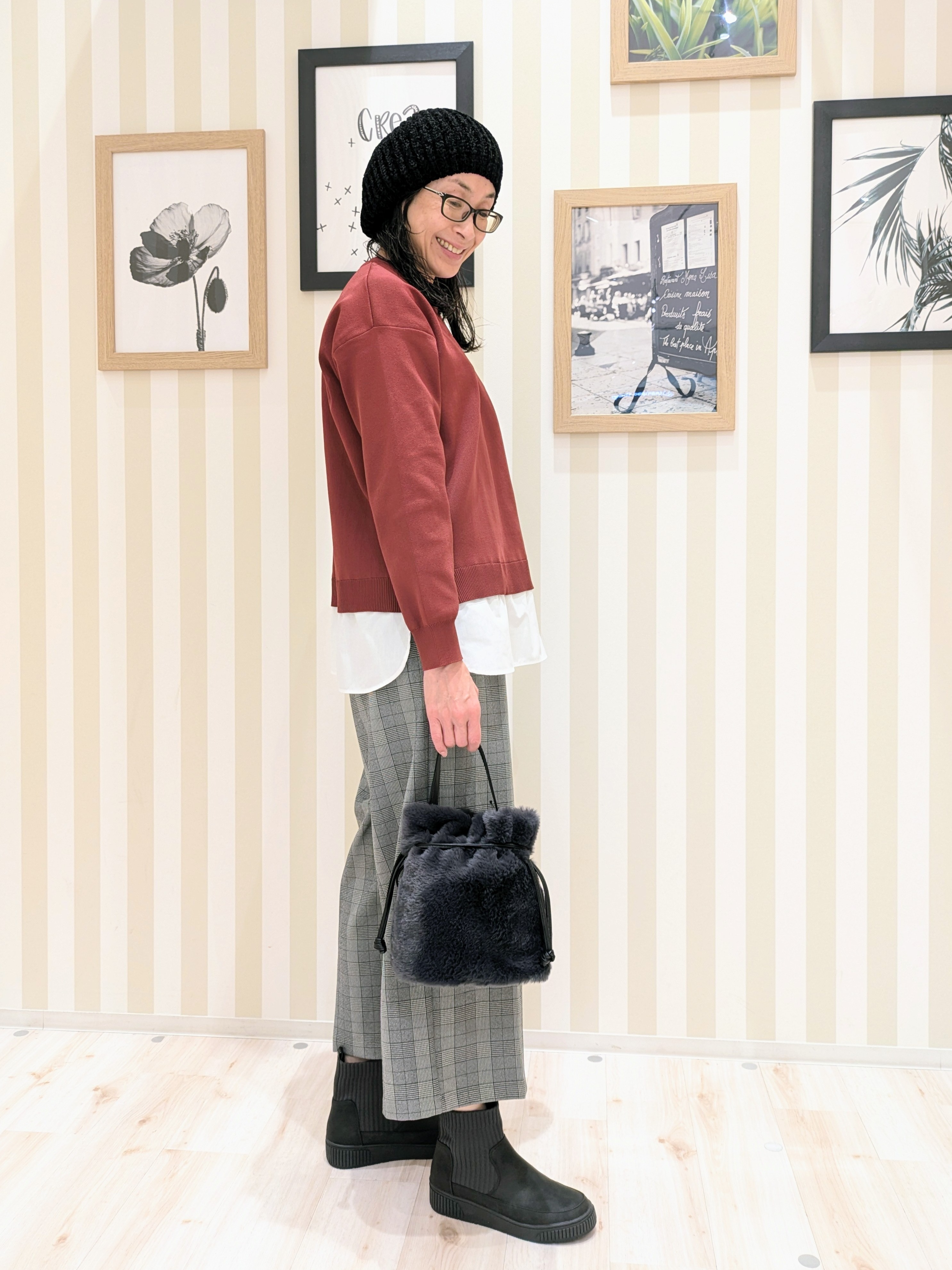 Mikiさんの「SHOO･LA･RUE｜【S-LL】着るだけできまる シャツレイヤード風 スポンディッシュニット」を使ったコーディネート