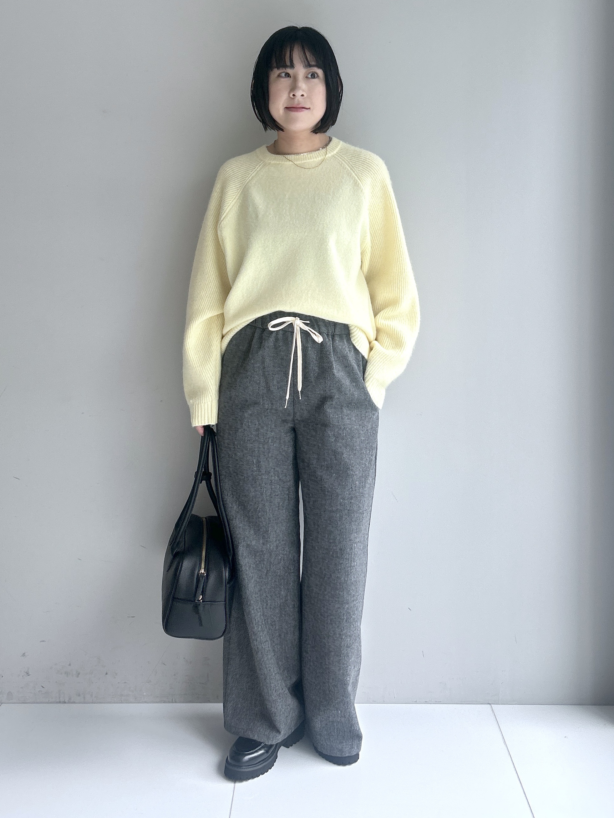Hirokaさんの「Dessin｜【洗濯機OK/サスティナブル/6色展開】編地切替ラグラン ニットプルオーバー」を使ったコーディネート