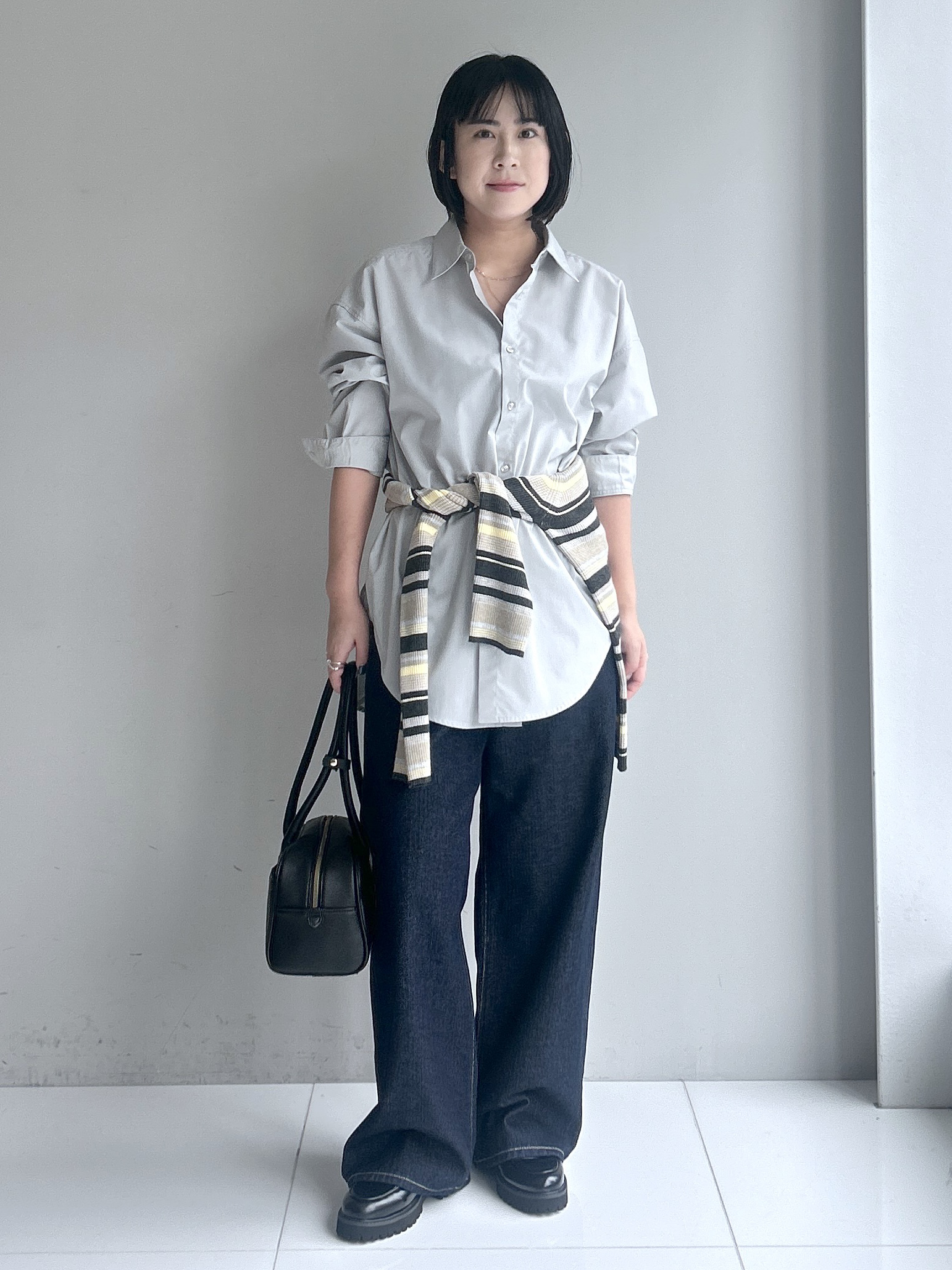 Hirokaさんの「Dessin｜【洗える/オンオフ着られる】袖裏ワンポイント刺繍 オーバーシャツ」を使ったコーディネート
