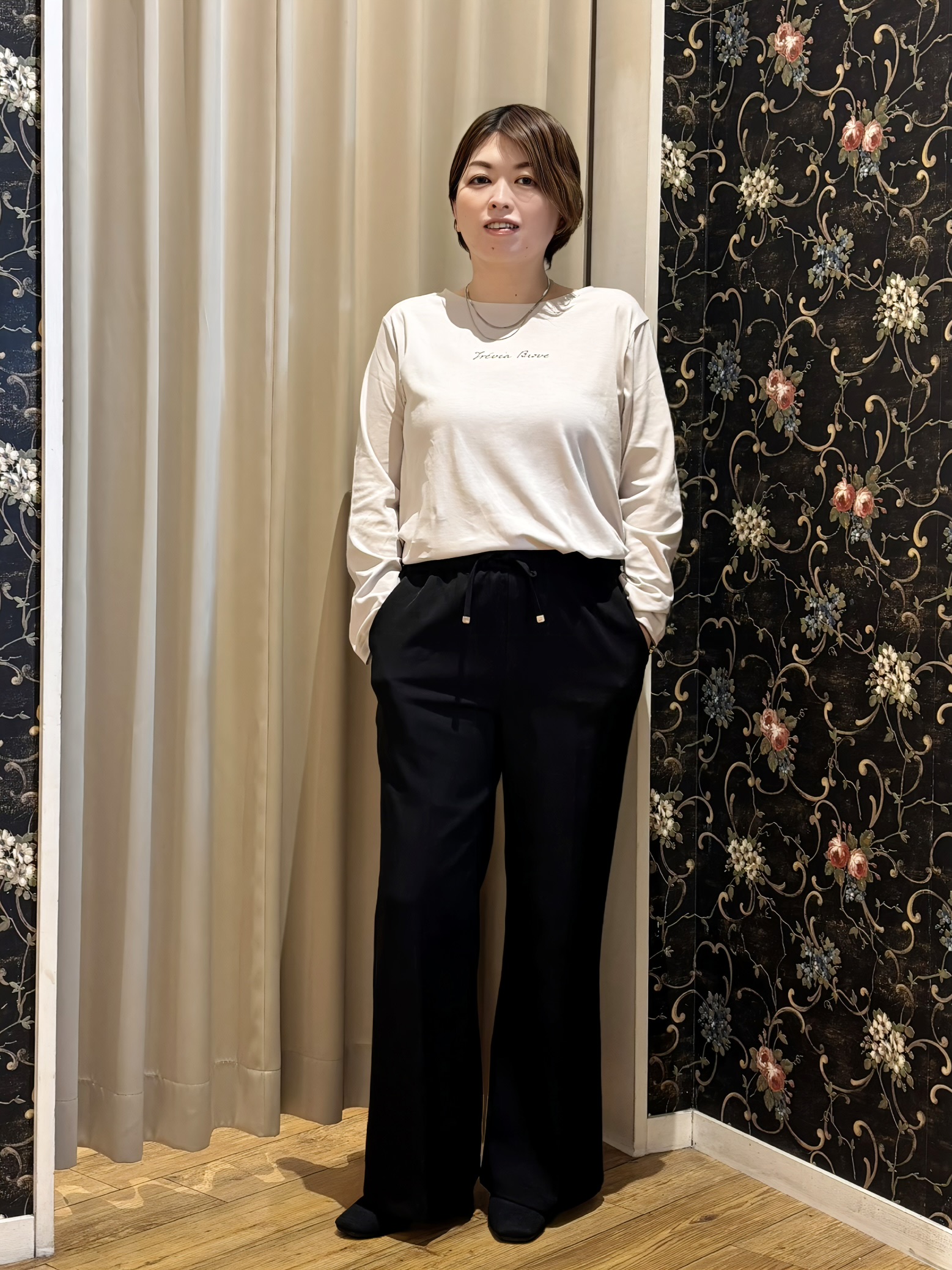 たみさんの「SHOO･LA･RUE｜【S-LL/洗濯機可】レイヤード風でこなれ見え 配色カーディガン」を使ったコーディネート