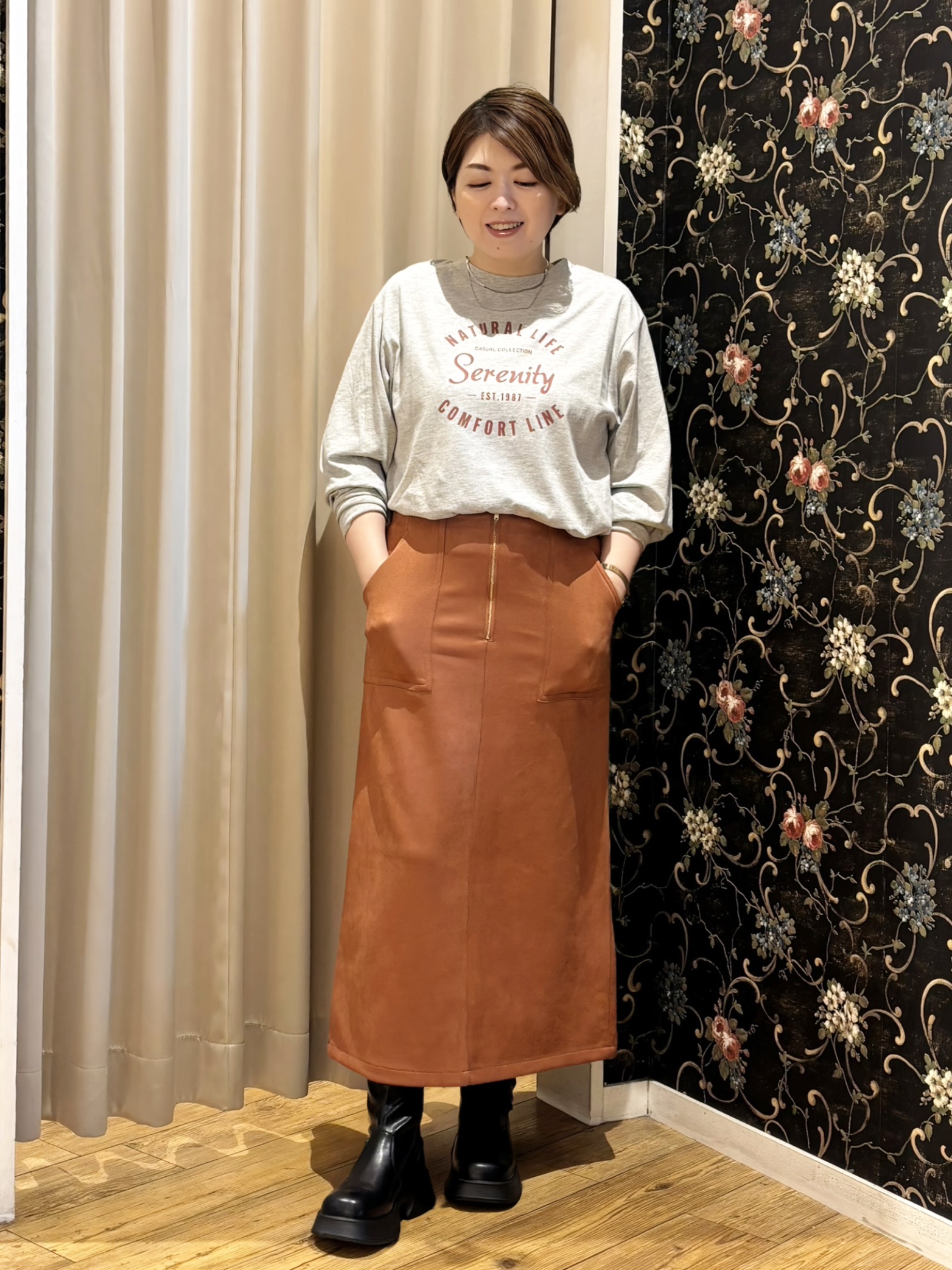 たみさんの「SHOO･LA･RUE｜【S-LL/洗濯機可/体型カバー】ライトオンスデニム ダブルポケット オーバーサイズシャツ」を使ったコーディネート