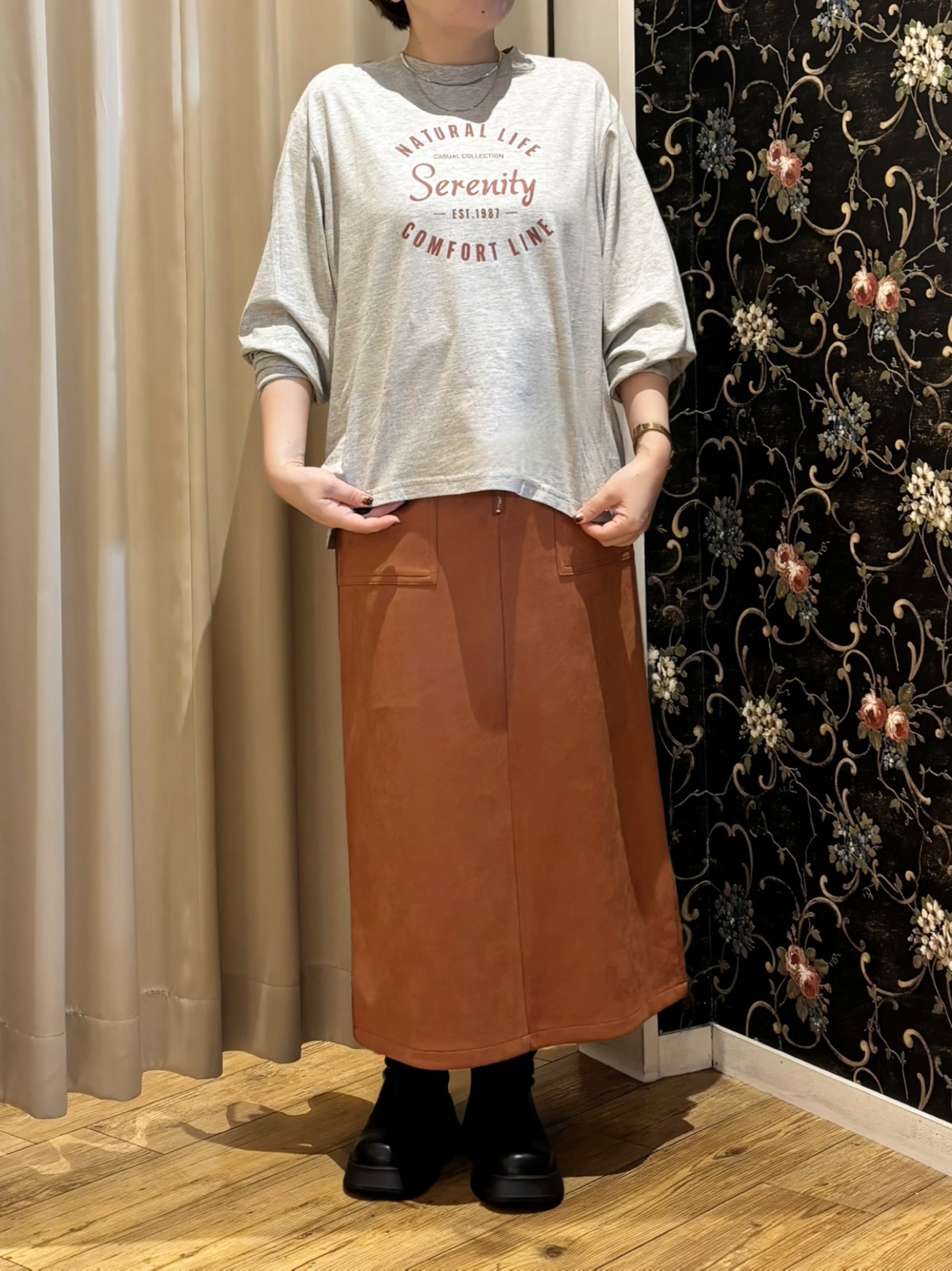 たみさんの「SHOO･LA･RUE｜【S-LL/洗濯機可/体型カバー】ライトオンスデニム ダブルポケット オーバーサイズシャツ」を使ったコーディネート