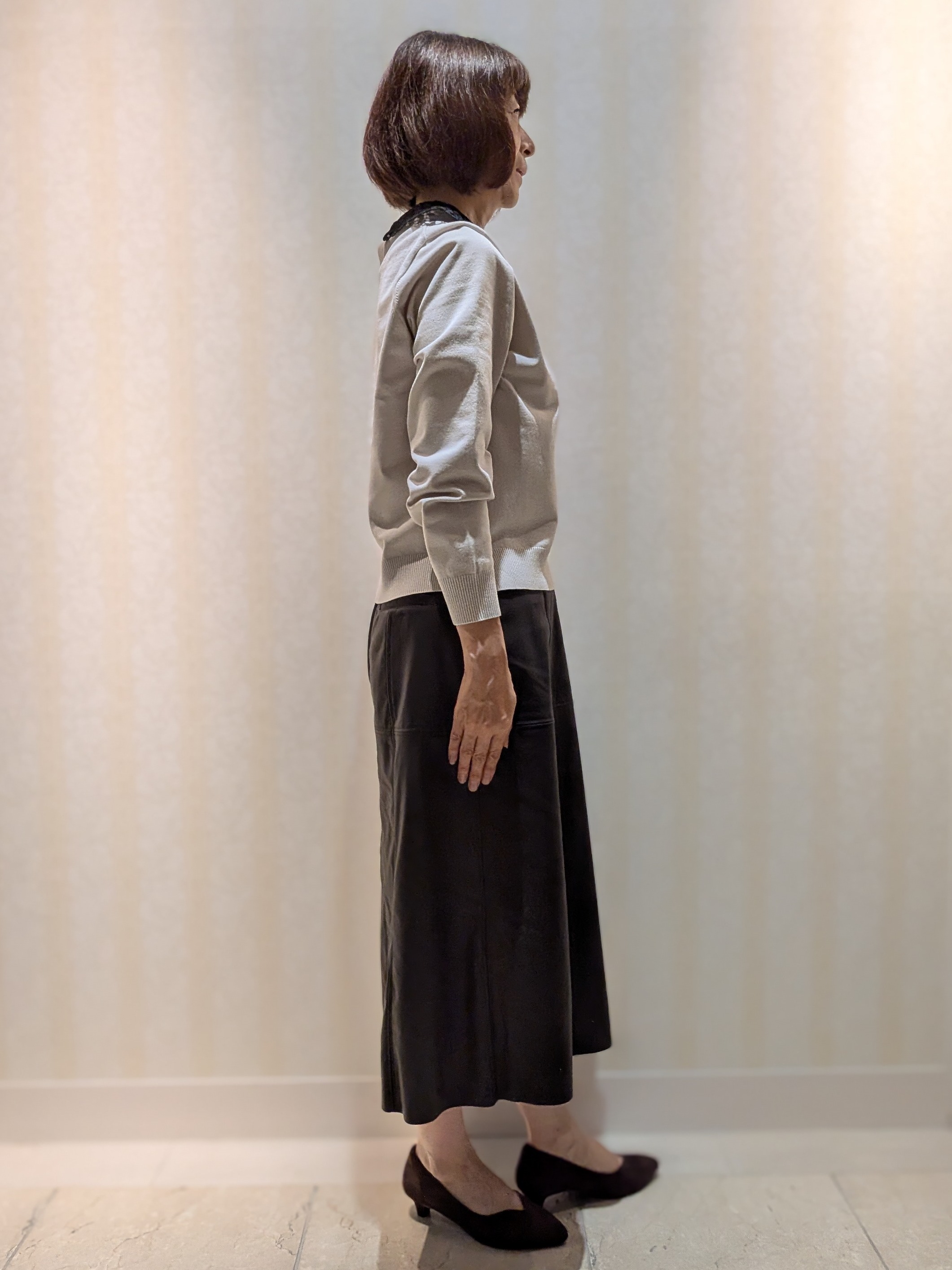 Ariさんの「Reflect｜【付け衿】レース衿付きストレッチニット」を使ったコーディネート