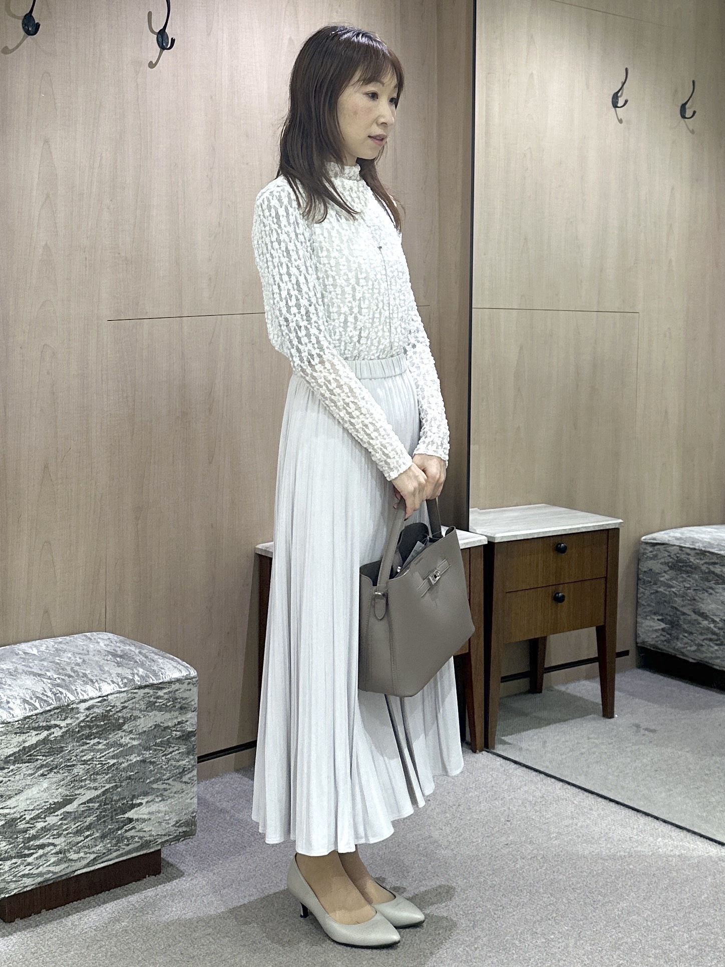 Miwaさんの「UNTITLED｜【重ね着レイヤード】レースハイネックトップス」を使ったコーディネート