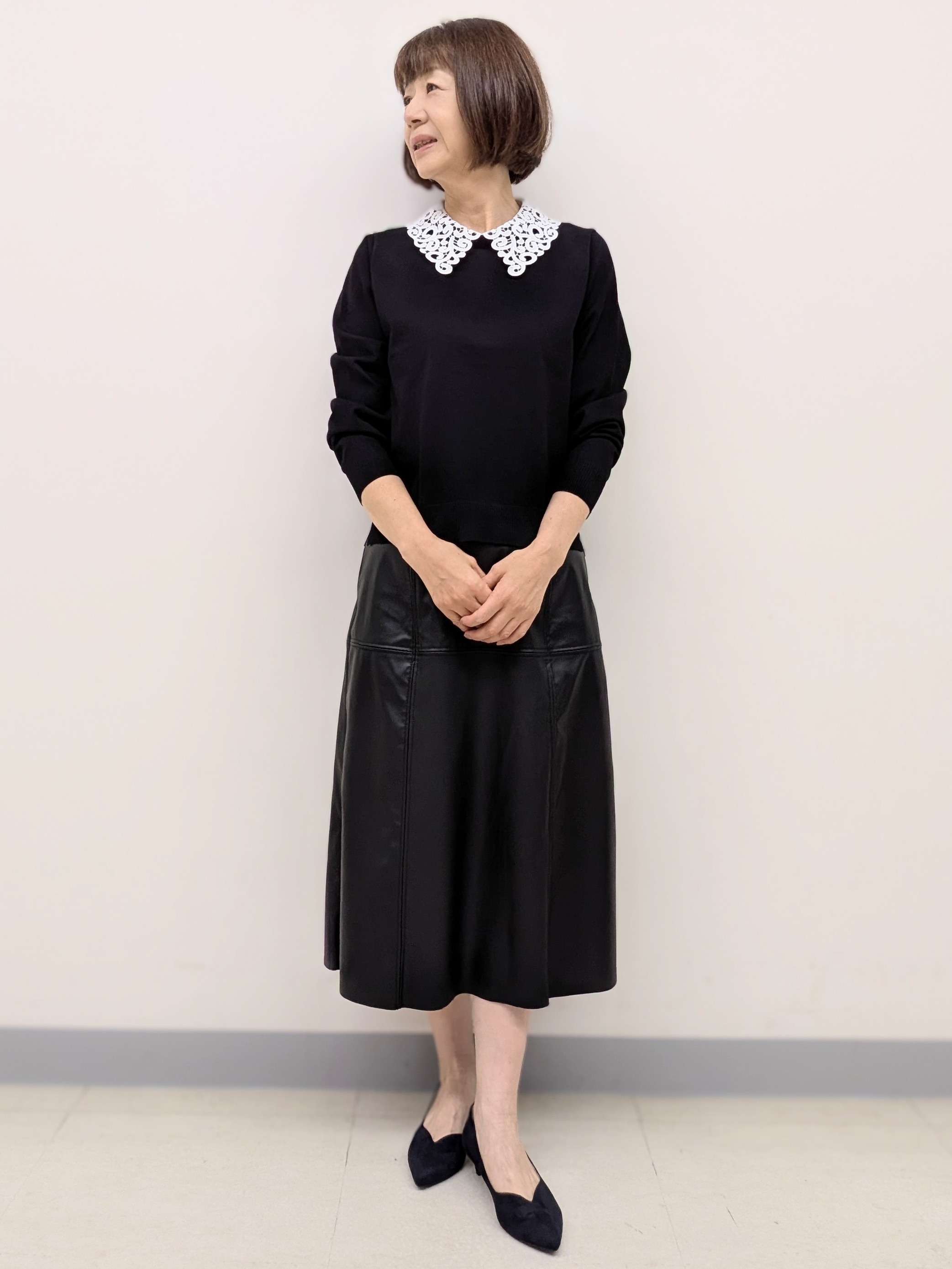Ariさんの「Reflect｜【付け衿】レース衿付きストレッチニット」を使ったコーディネート