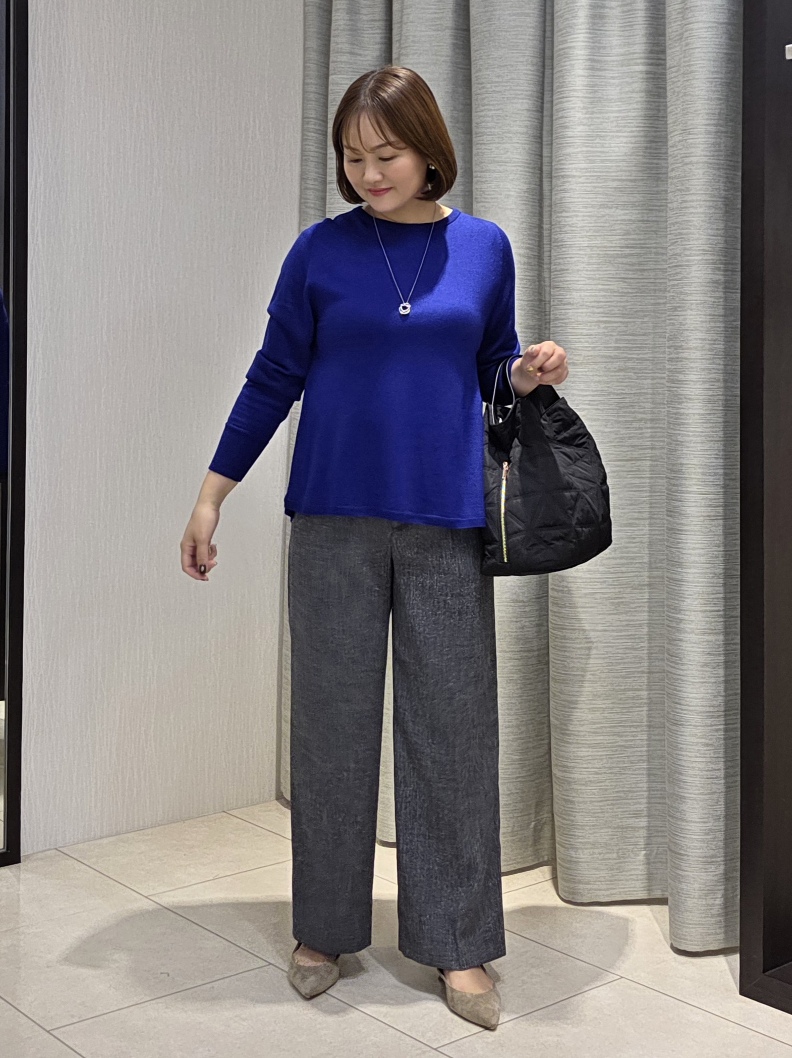 naokoさんの「UNTITLED｜【きれいに体型カバー/8色展開】Aラインシルエットニットプルオーバー」を使ったコーディネート