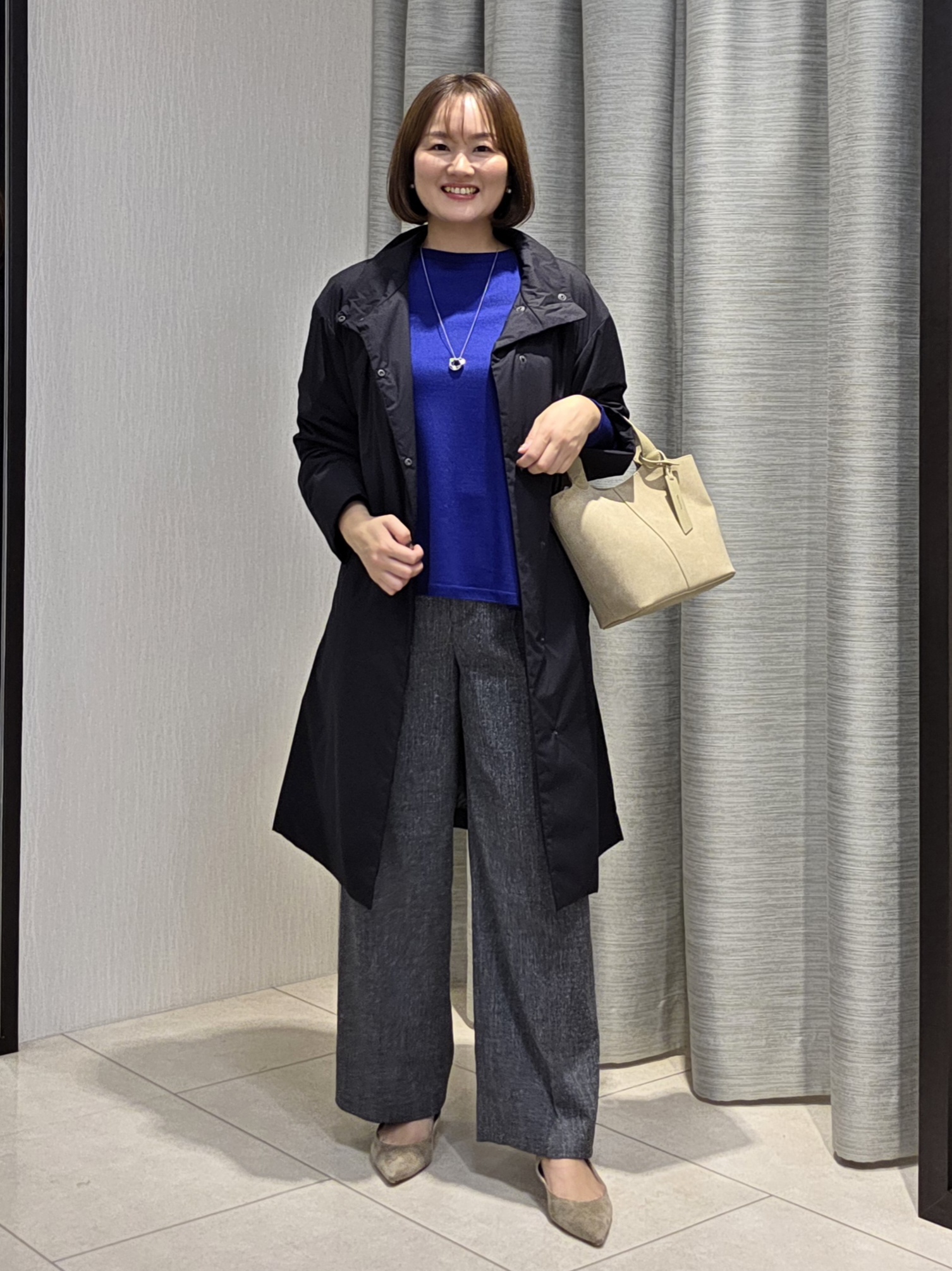 naokoさんの「UNTITLED｜【撥水/軽量/薄中綿入り】スタンドカラーコート」を使ったコーディネート