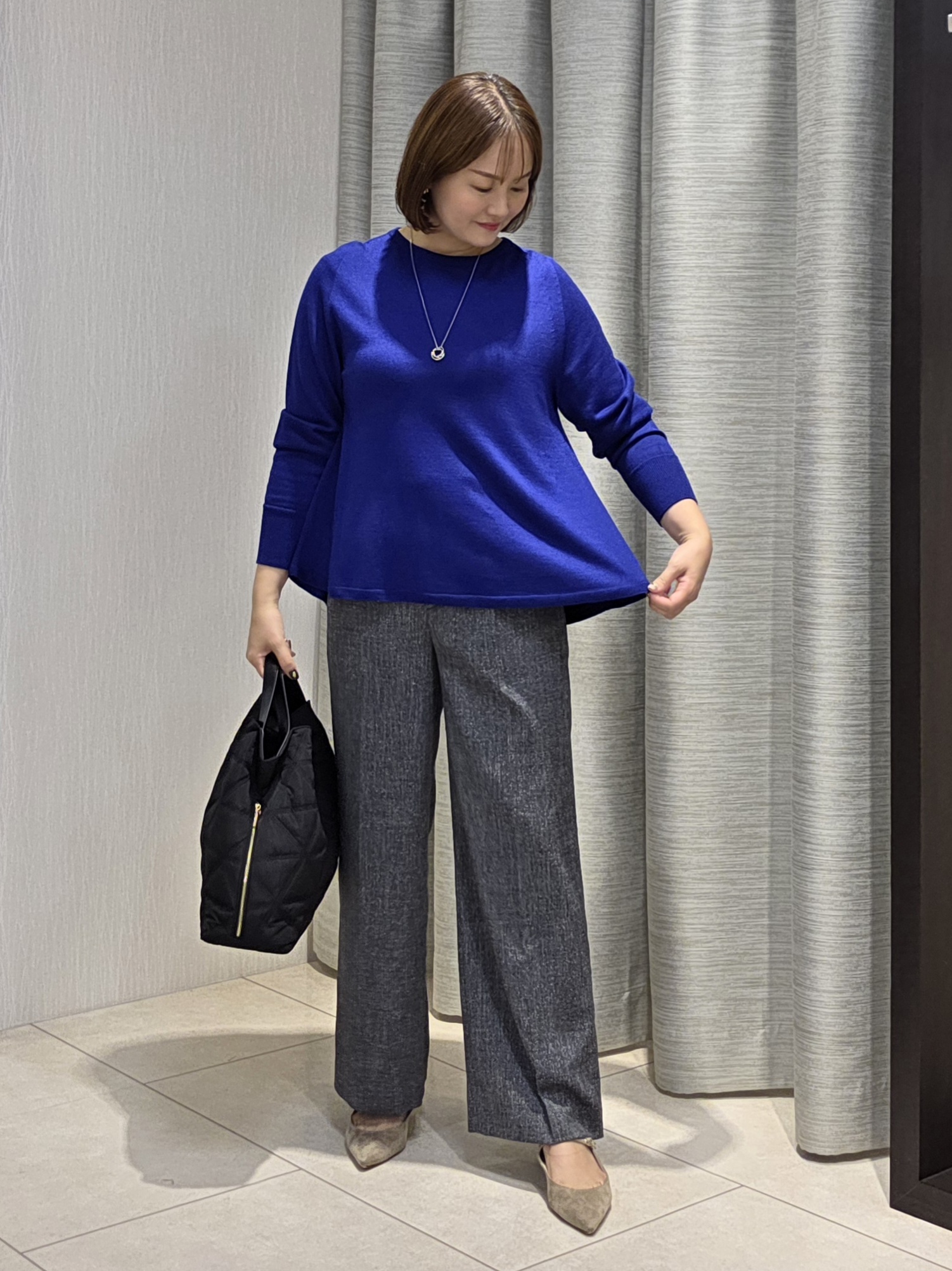 naokoさんの「UNTITLED｜【きれいに体型カバー/8色展開】Aラインシルエットニットプルオーバー」を使ったコーディネート