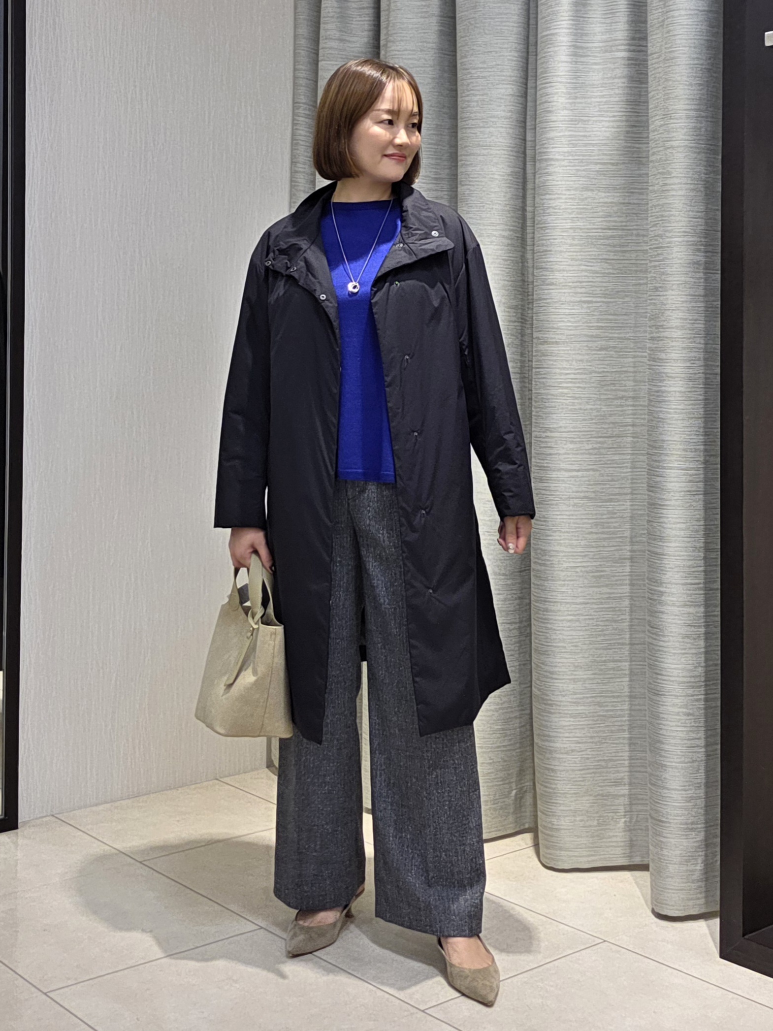 naokoさんの「UNTITLED｜【撥水/軽量/薄中綿入り】スタンドカラーコート」を使ったコーディネート