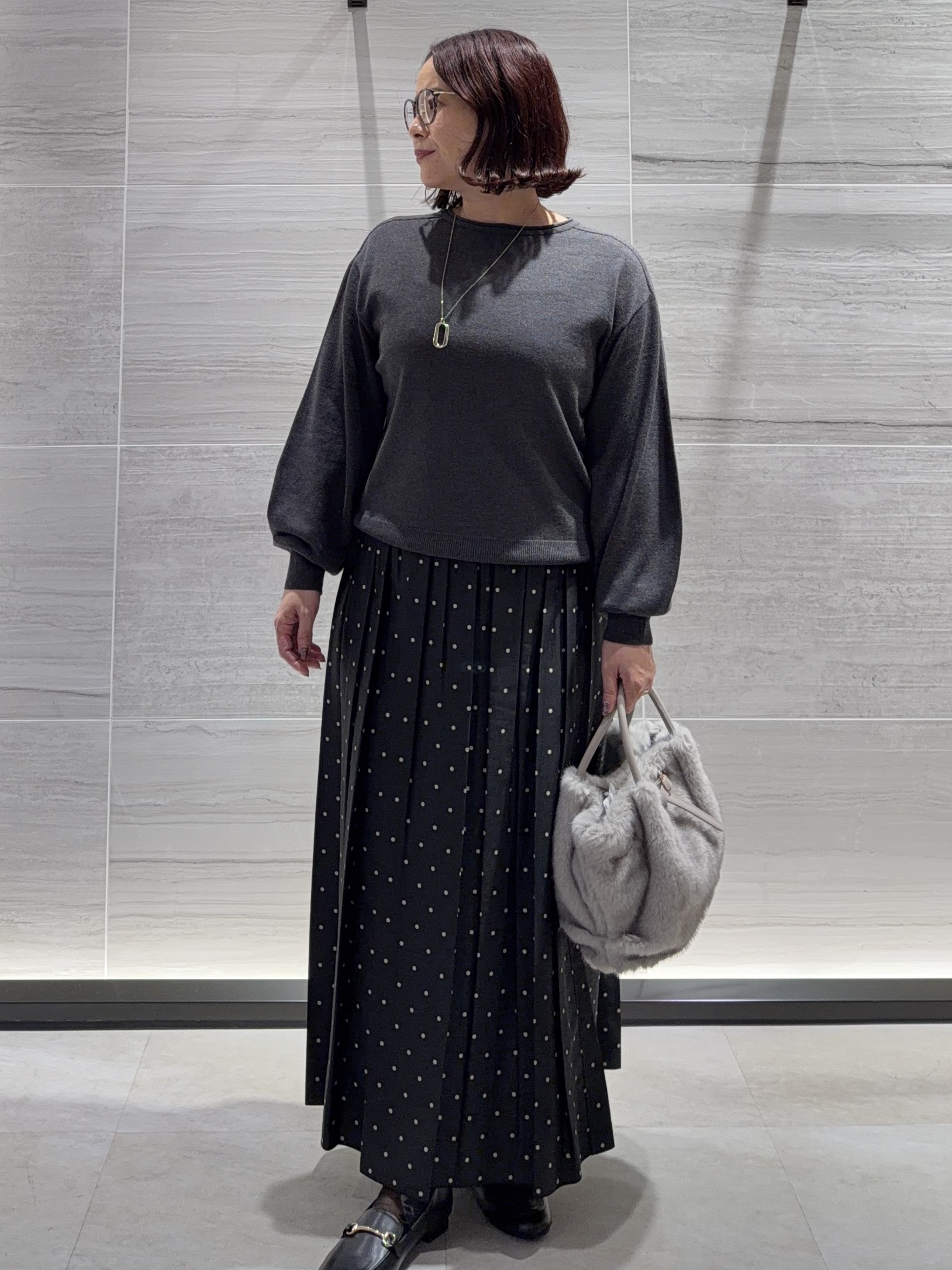 Asamiさんの「UNTITLED｜【大人の抜け感/8色展開】ボリュームスリーブニットプルオーバー」を使ったコーディネート