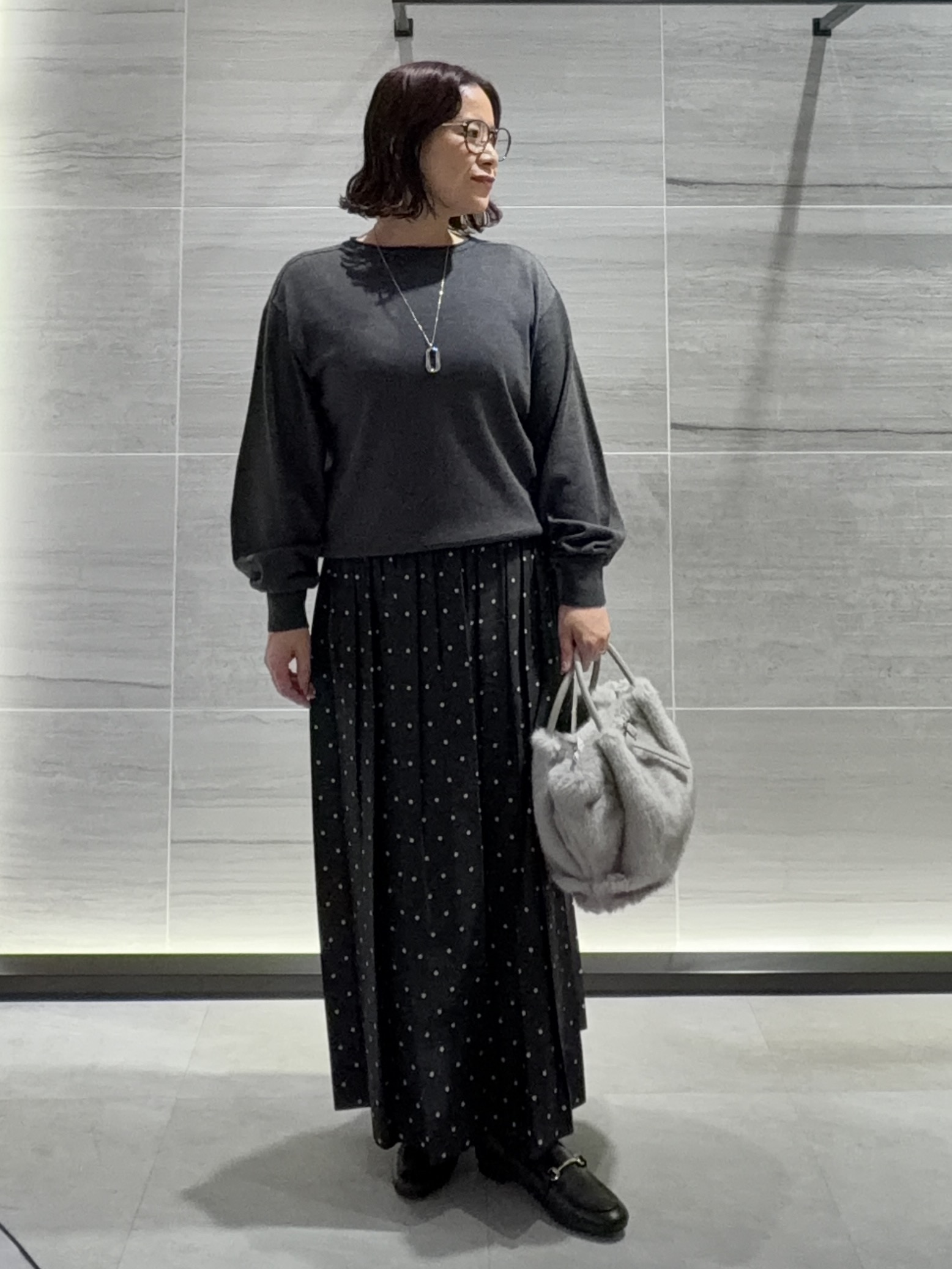 Asamiさんの「UNTITLED｜【大人の抜け感/8色展開】ボリュームスリーブニットプルオーバー」を使ったコーディネート