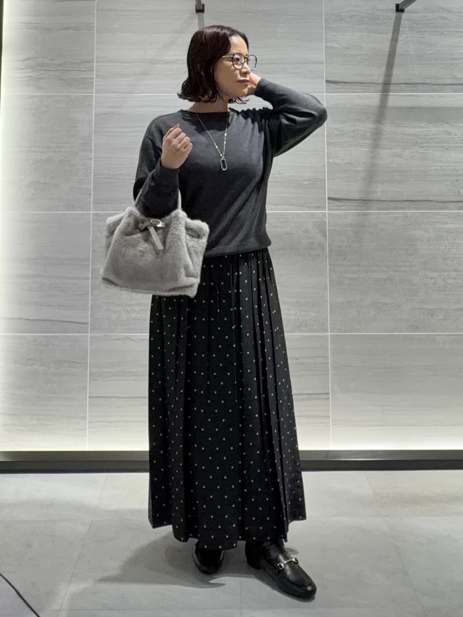 Asamiさんの「UNTITLED｜【大人の抜け感/8色展開】ボリュームスリーブニットプルオーバー」を使ったコーディネート