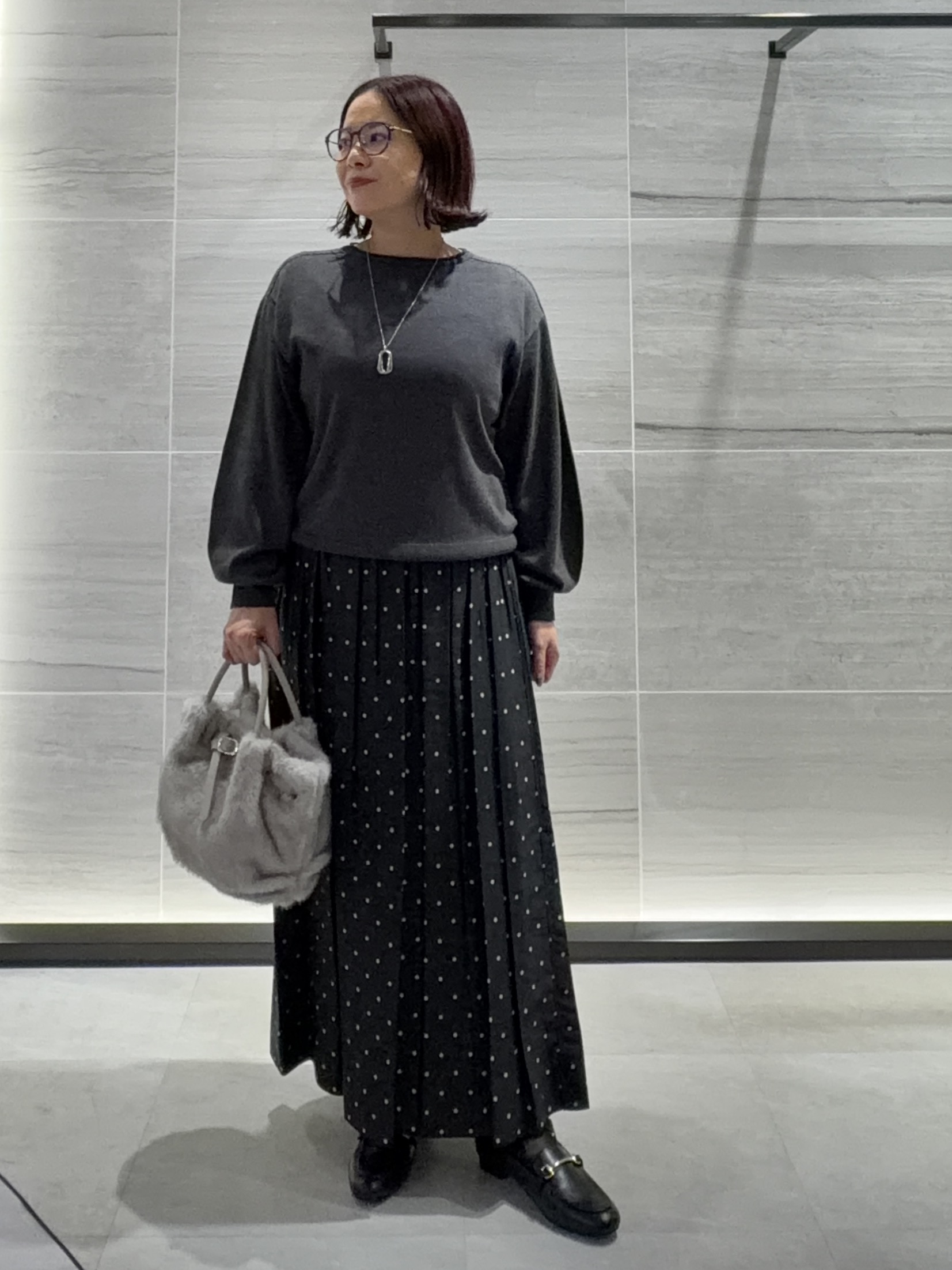 Asamiさんの「UNTITLED｜【大人の抜け感/8色展開】ボリュームスリーブニットプルオーバー」を使ったコーディネート
