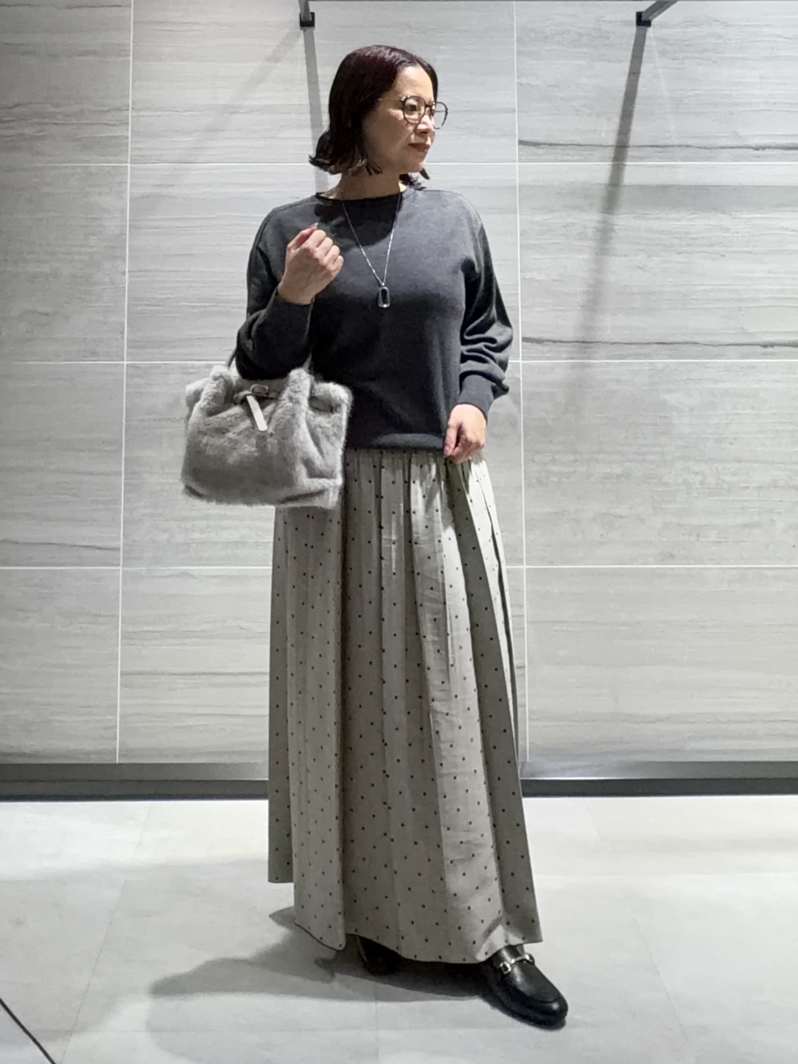Asamiさんの「UNTITLED｜【大人の抜け感/8色展開】ボリュームスリーブニットプルオーバー」を使ったコーディネート
