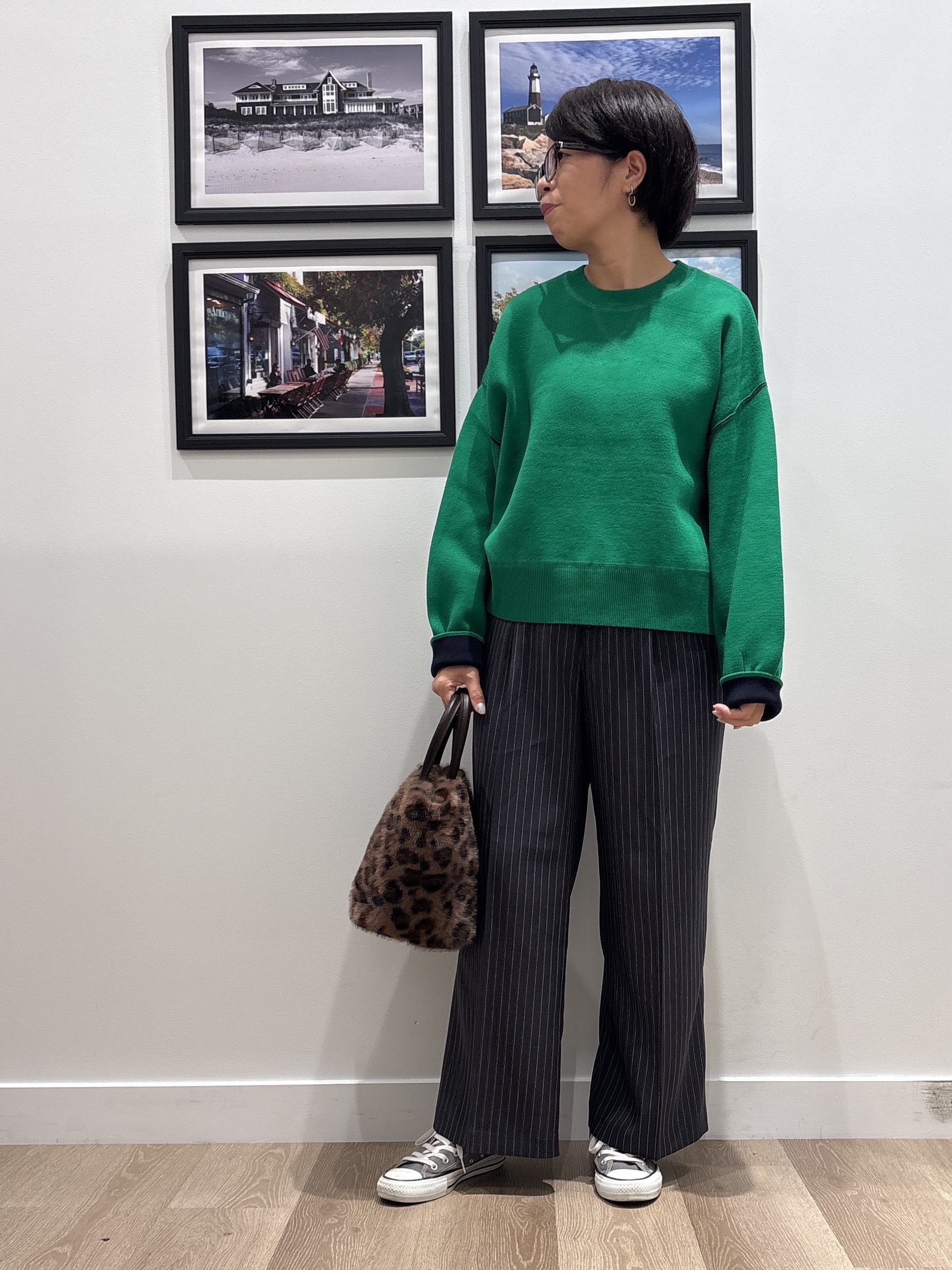 Naoさんの「Dessin｜【2WAY/洗濯機OK/XS-L】配色リバーシブル コットンジャカード クルーネックニット」を使ったコーディネート