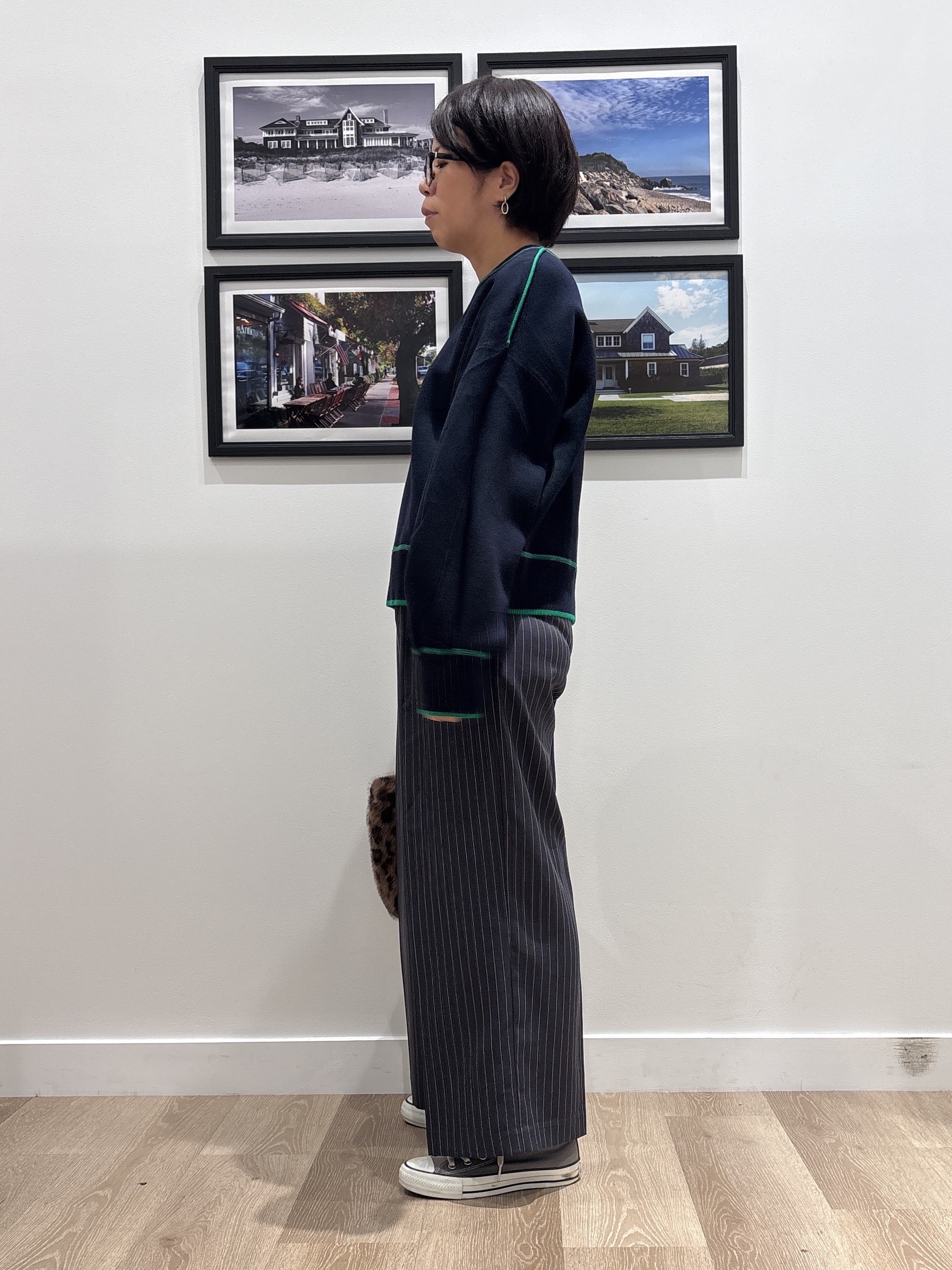 Naoさんの「Dessin｜【2WAY/洗濯機OK/XS-L】配色リバーシブル コットンジャカード クルーネックニット」を使ったコーディネート