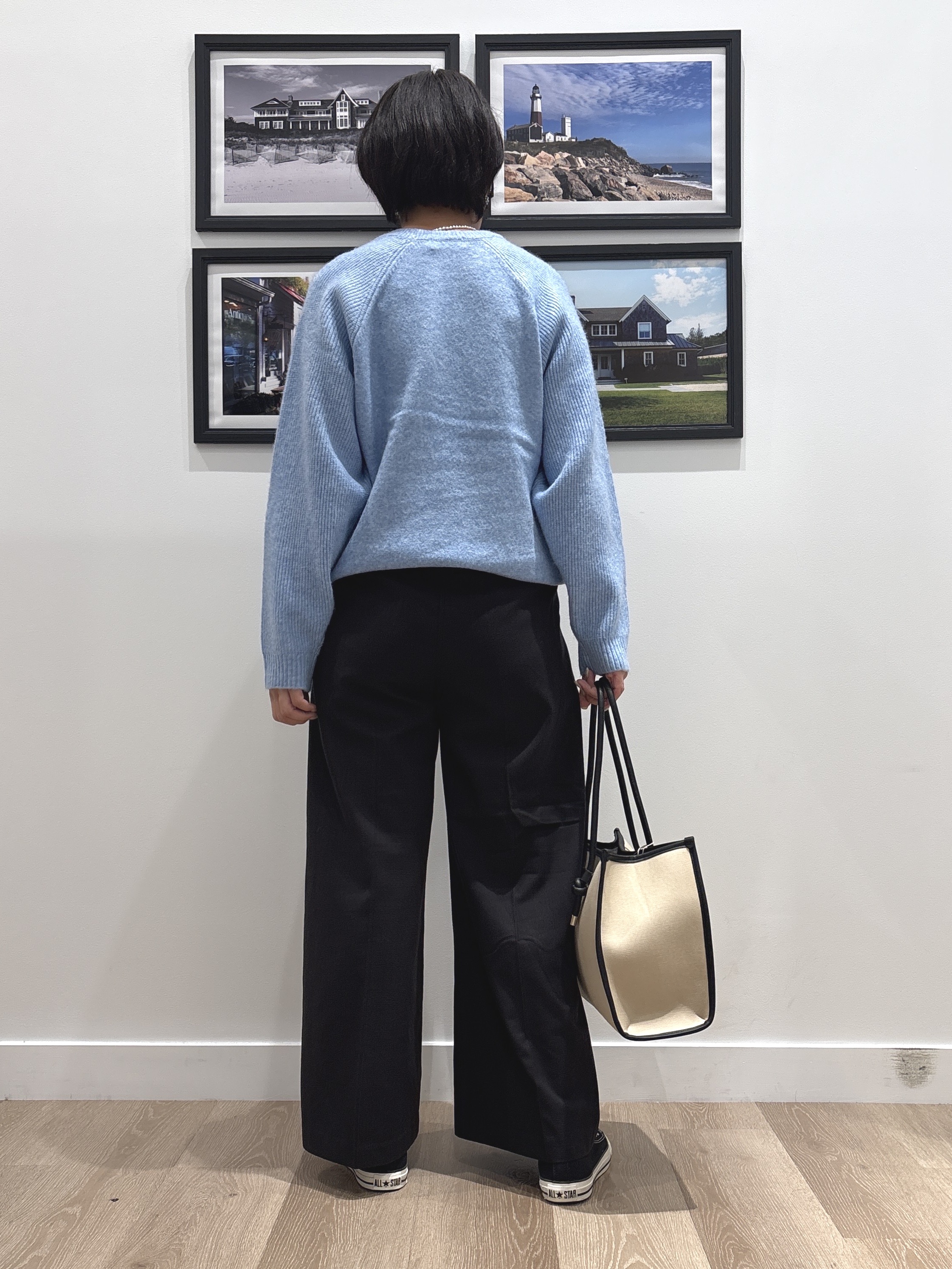 Naoさんの「Dessin｜【洗濯機OK/サスティナブル/6色展開】編地切替ラグラン ニットプルオーバー」を使ったコーディネート