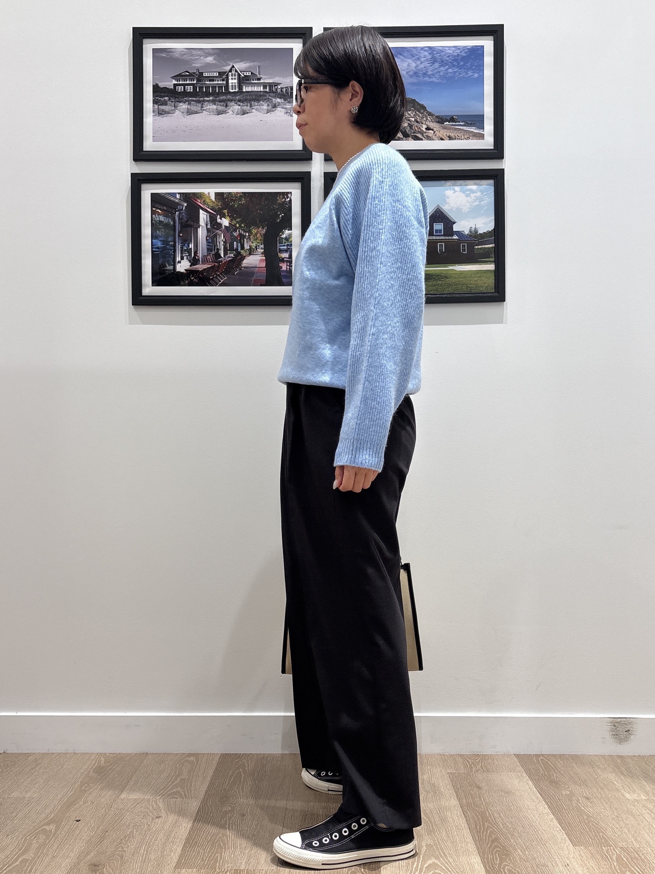 Naoさんの「Dessin｜【洗濯機OK/サスティナブル/6色展開】編地切替ラグラン ニットプルオーバー」を使ったコーディネート